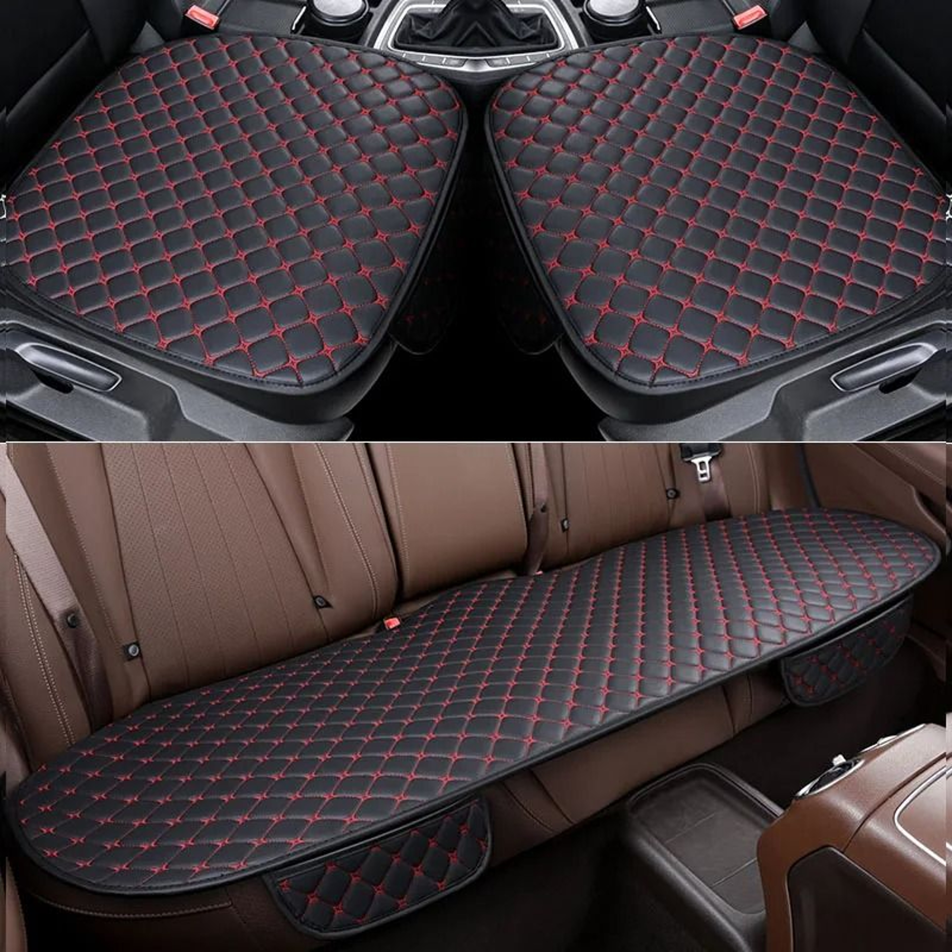 SEAMETAL Universal PU Leather Car Seat Covers Cushion Protector 7