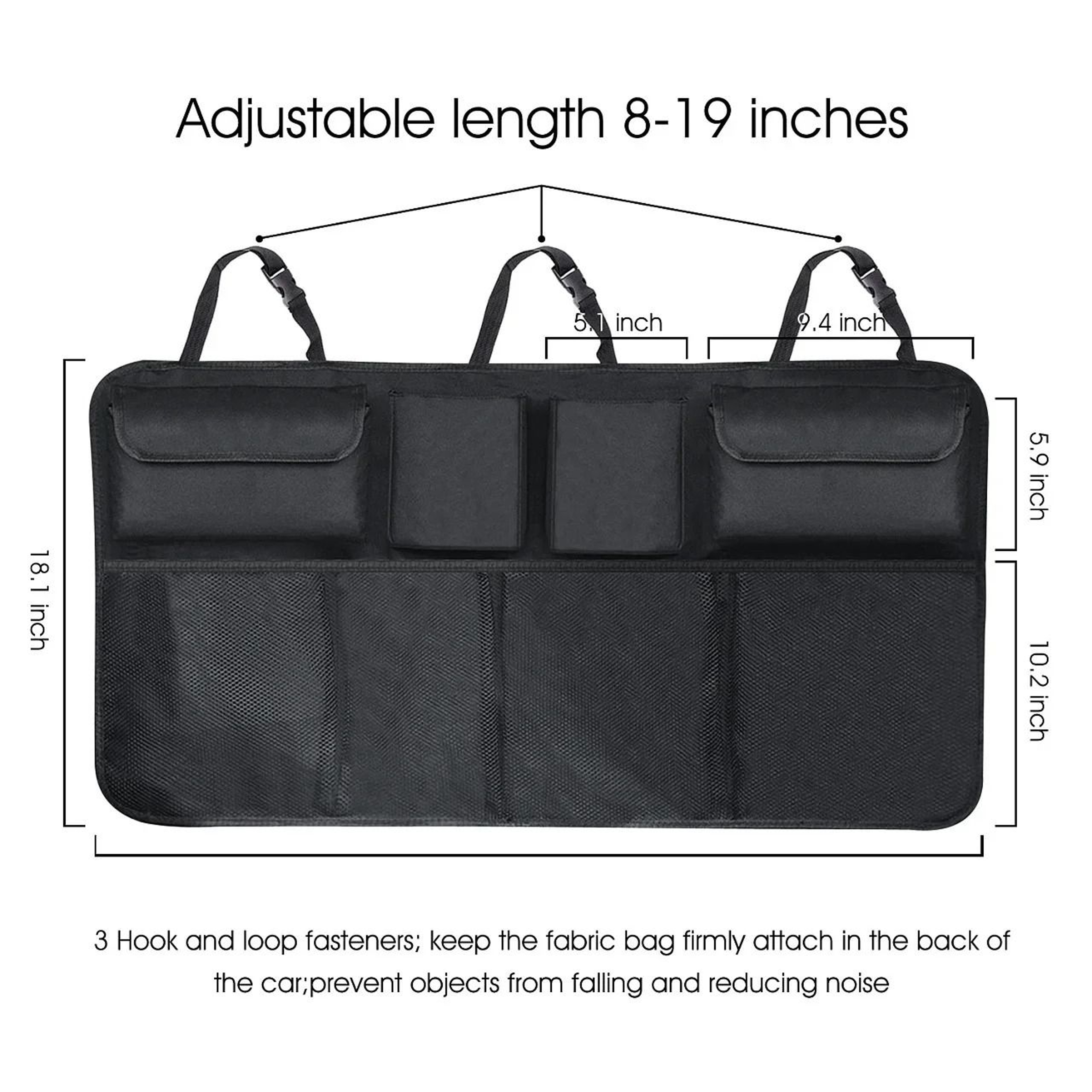 Universal Adjustable Car Trunk And Backseat Storage Organizer Net 3