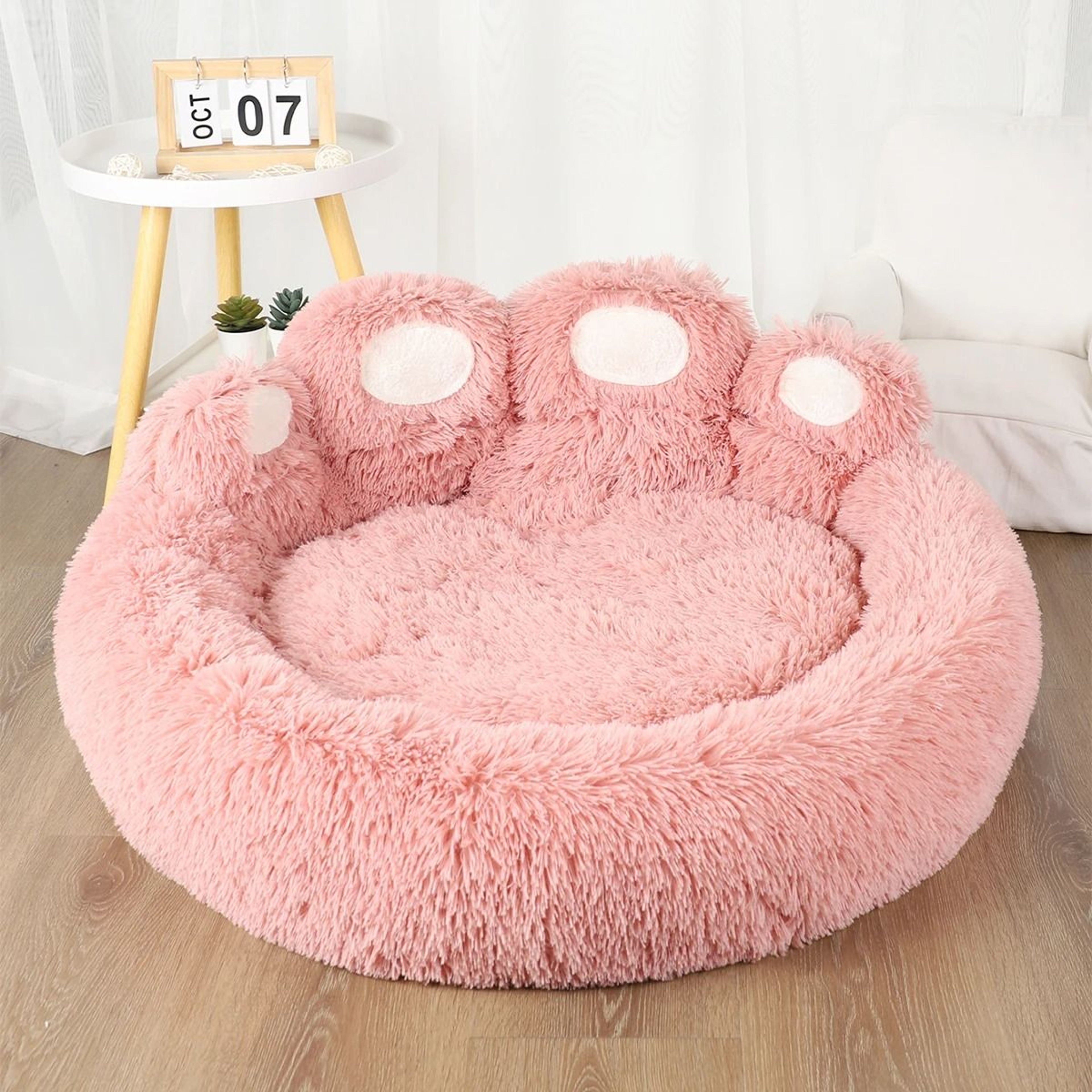 SnuggleNest Fluffy Dog Bed Warm Pet Sofa Basket For Dogs And Cats 3