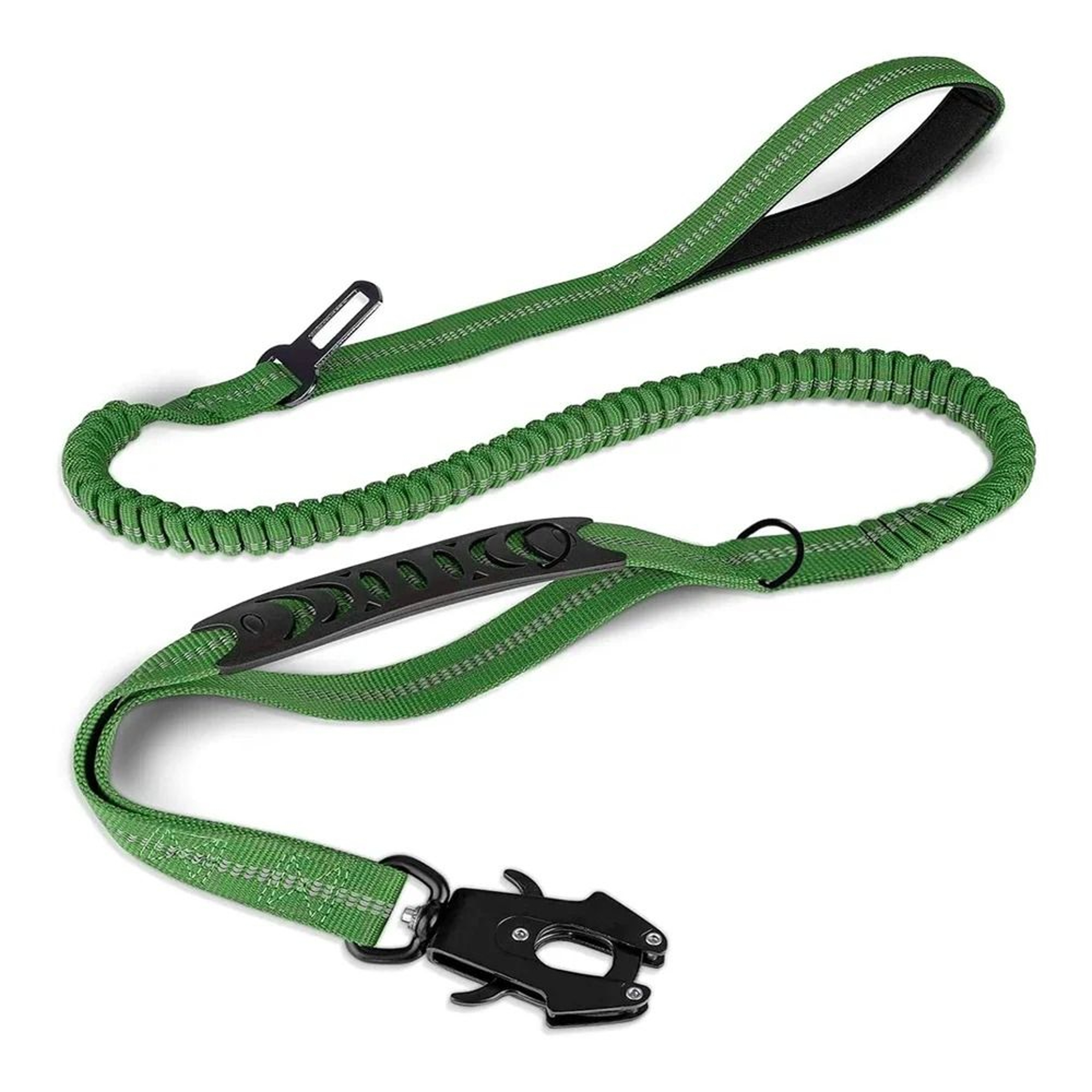 Heavy Duty Tactical Dog Leash Reflective Shock Absorbing Bungee Leash With Car Seatbelt 2