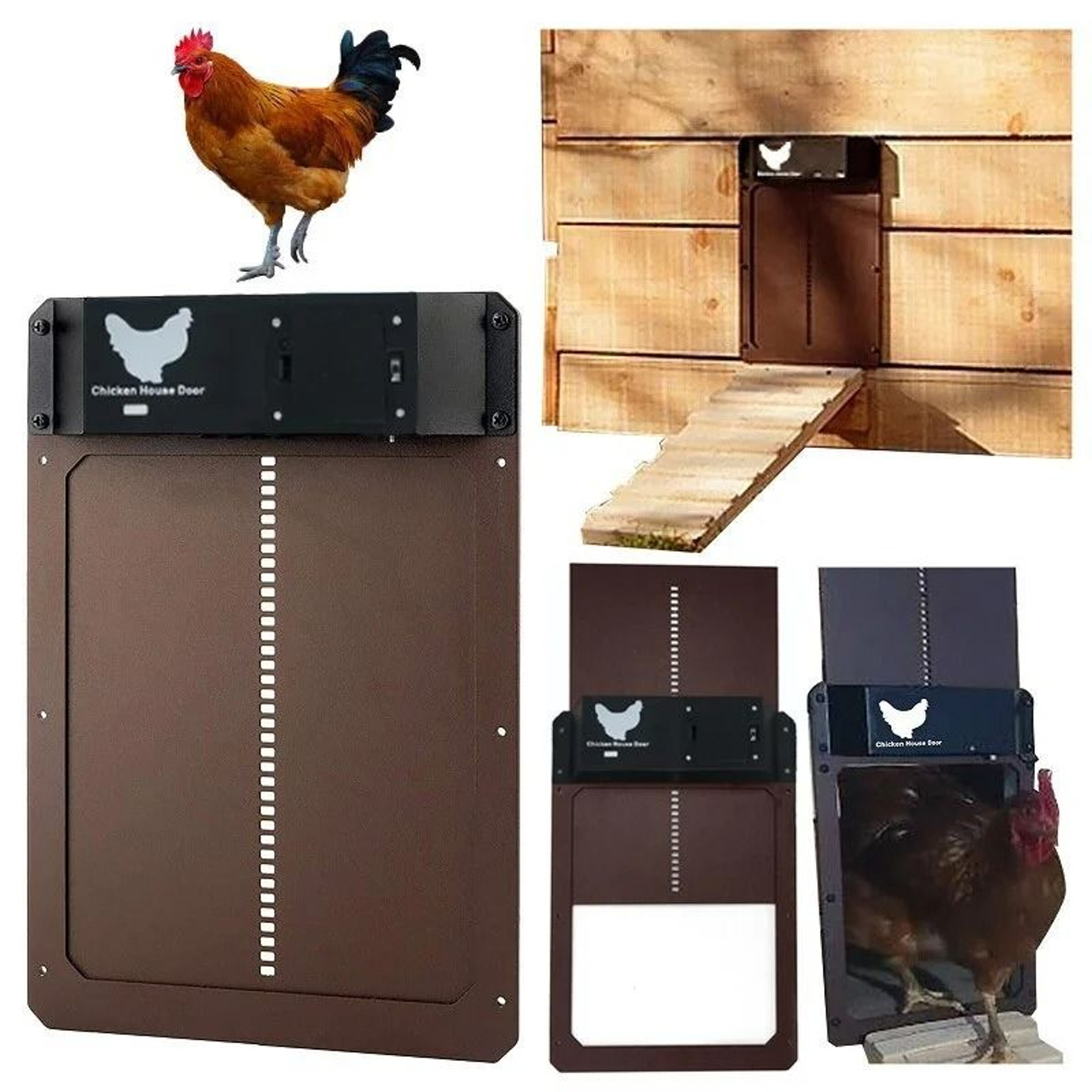 Automatic Chicken Coop Door Battery Powered Light Sensor Opener For Poultry Houses 8