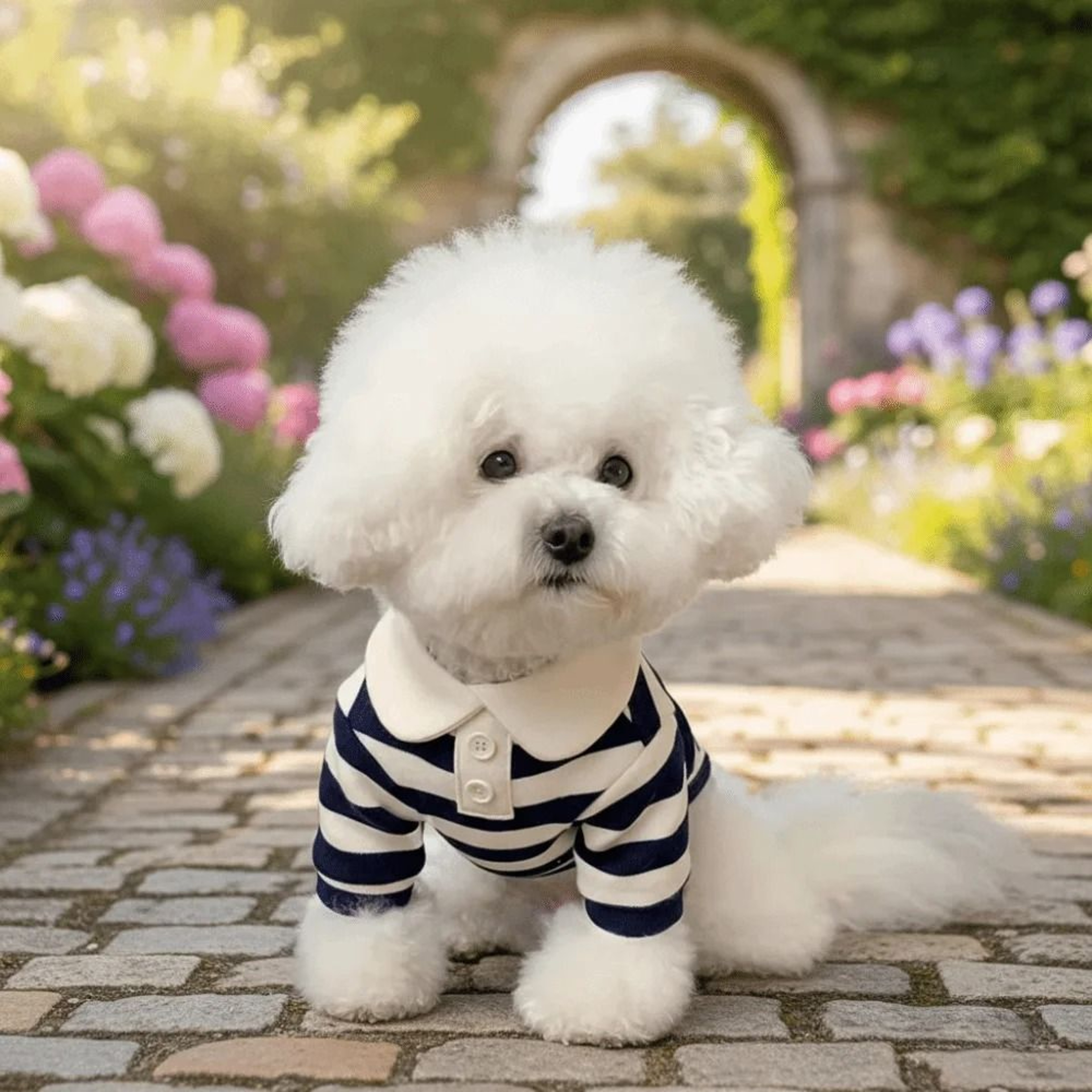 Fashion Dog Striped Shirt Breathable Cooling Pet T Shirt With Collar Style Design 7