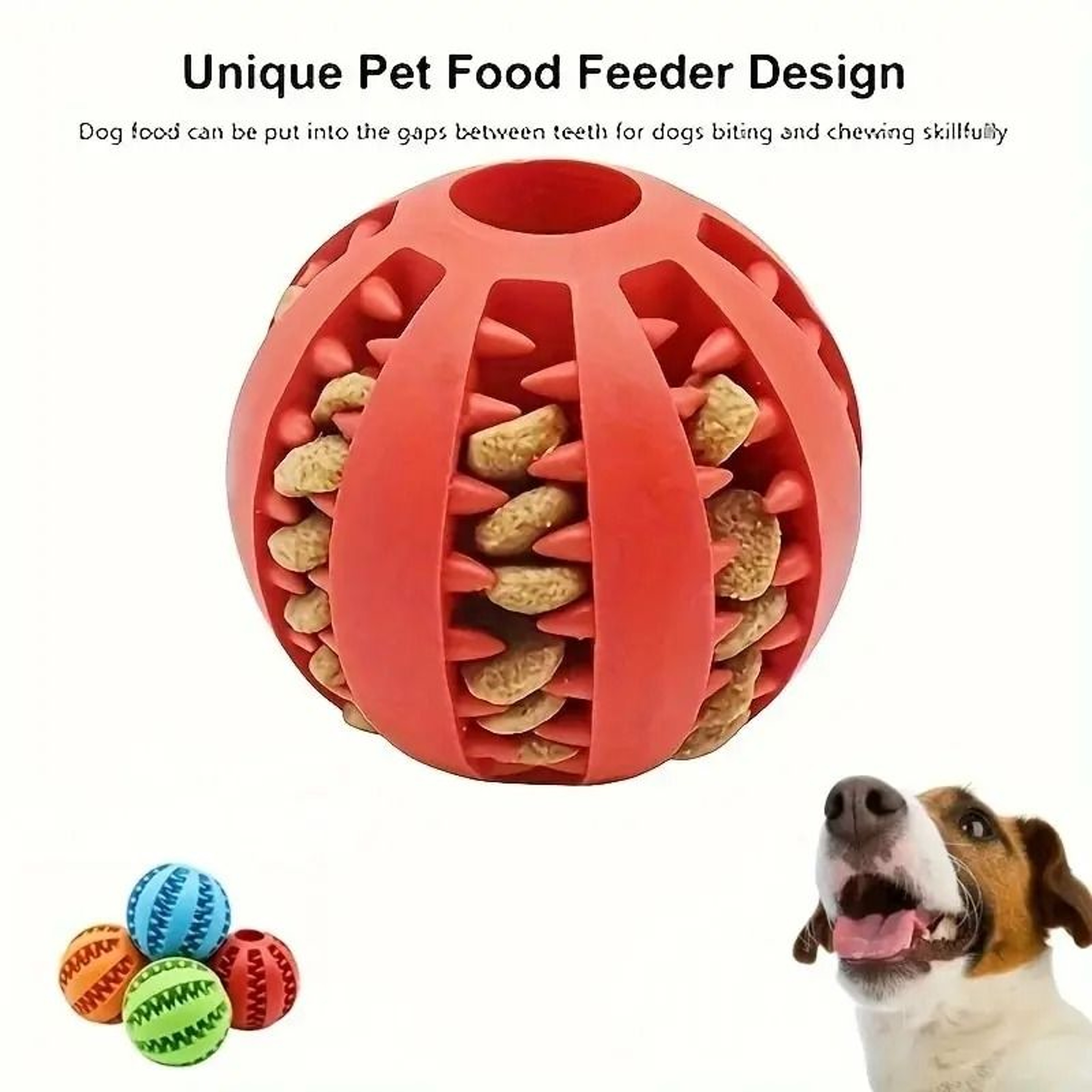 Interactive Treat Dispensing Dog Toy Ball Bite Resistant Chew And Teeth Cleaning Toy 0