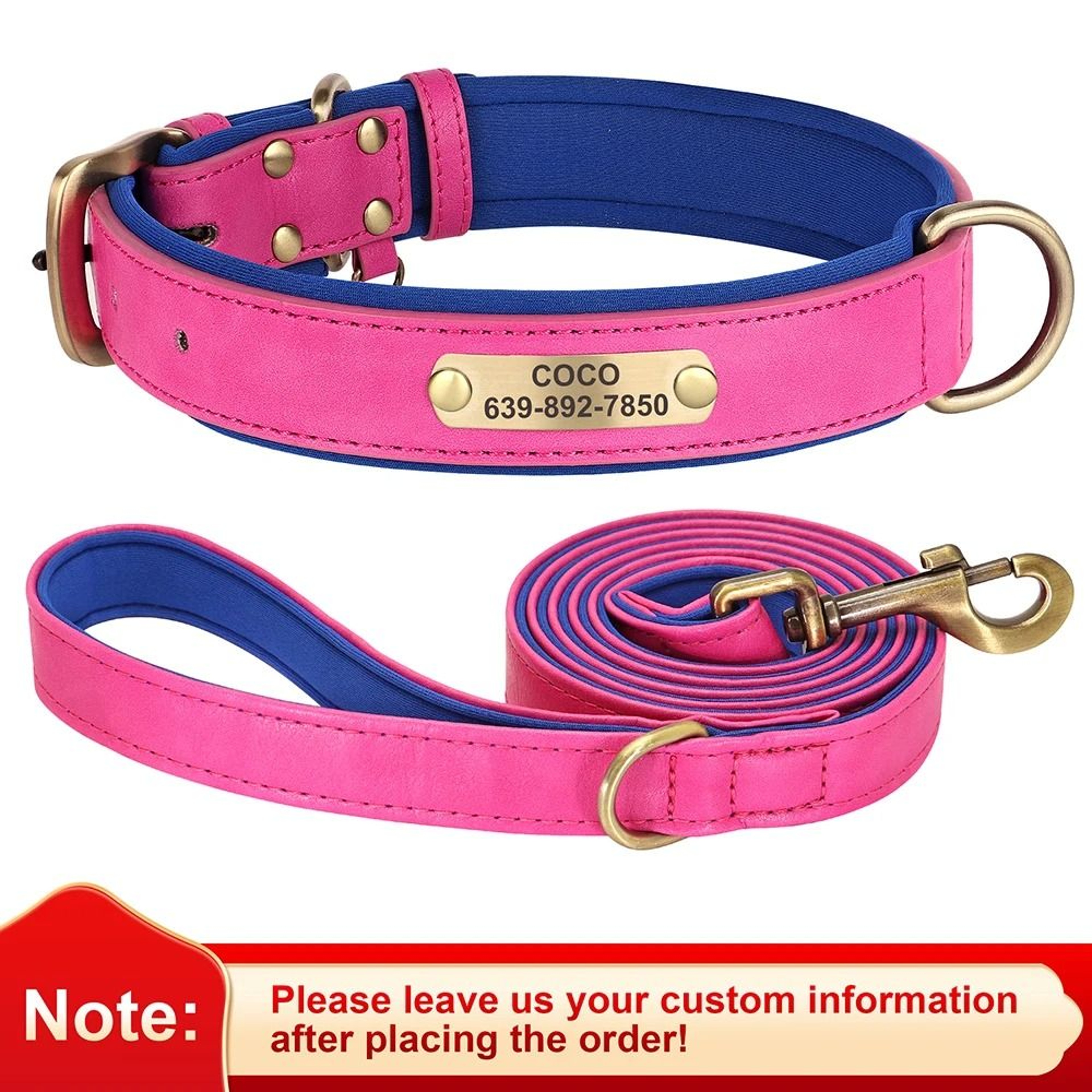 Personalized PU Leather Dog Collar With Custom Engraved Nameplate For Small Medium And Large Dogs 22