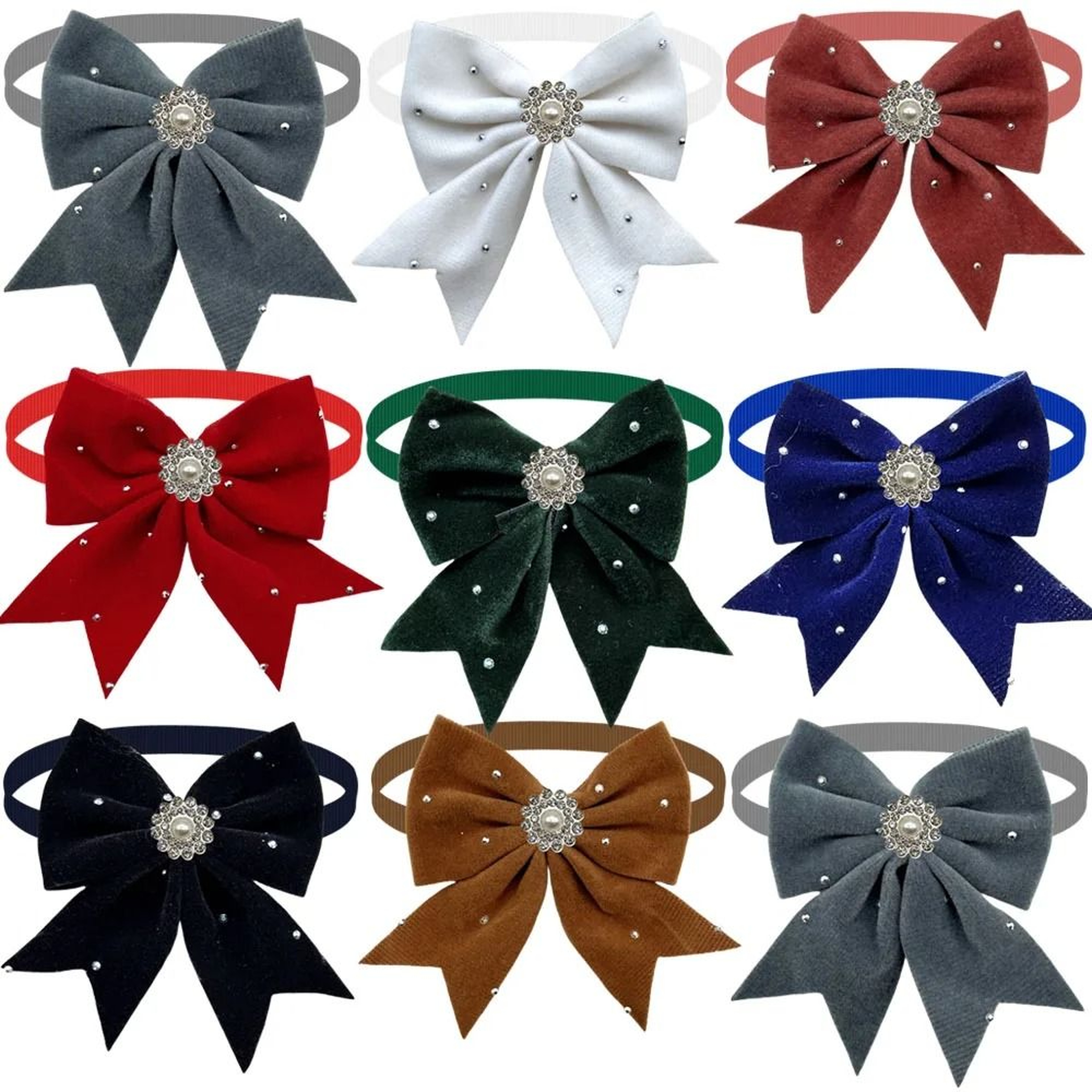 Adjustable Diamond Dog Bow Ties Plush Pet Grooming Accessories For Dogs And Cats 0