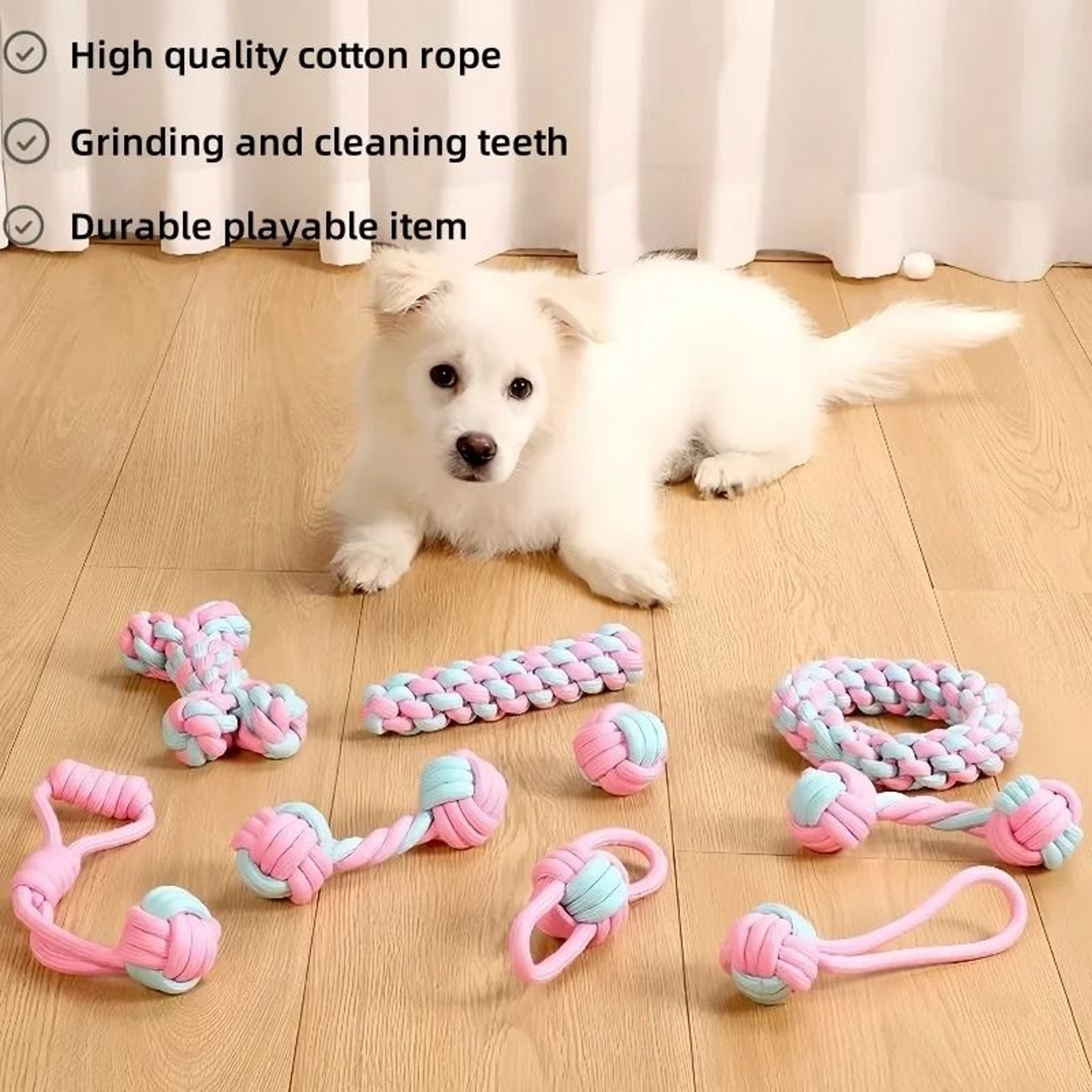 Cotton Rope Ball Dog Chew Toy Bite Resistant Interactive Toy For Small And Large Dogs 4