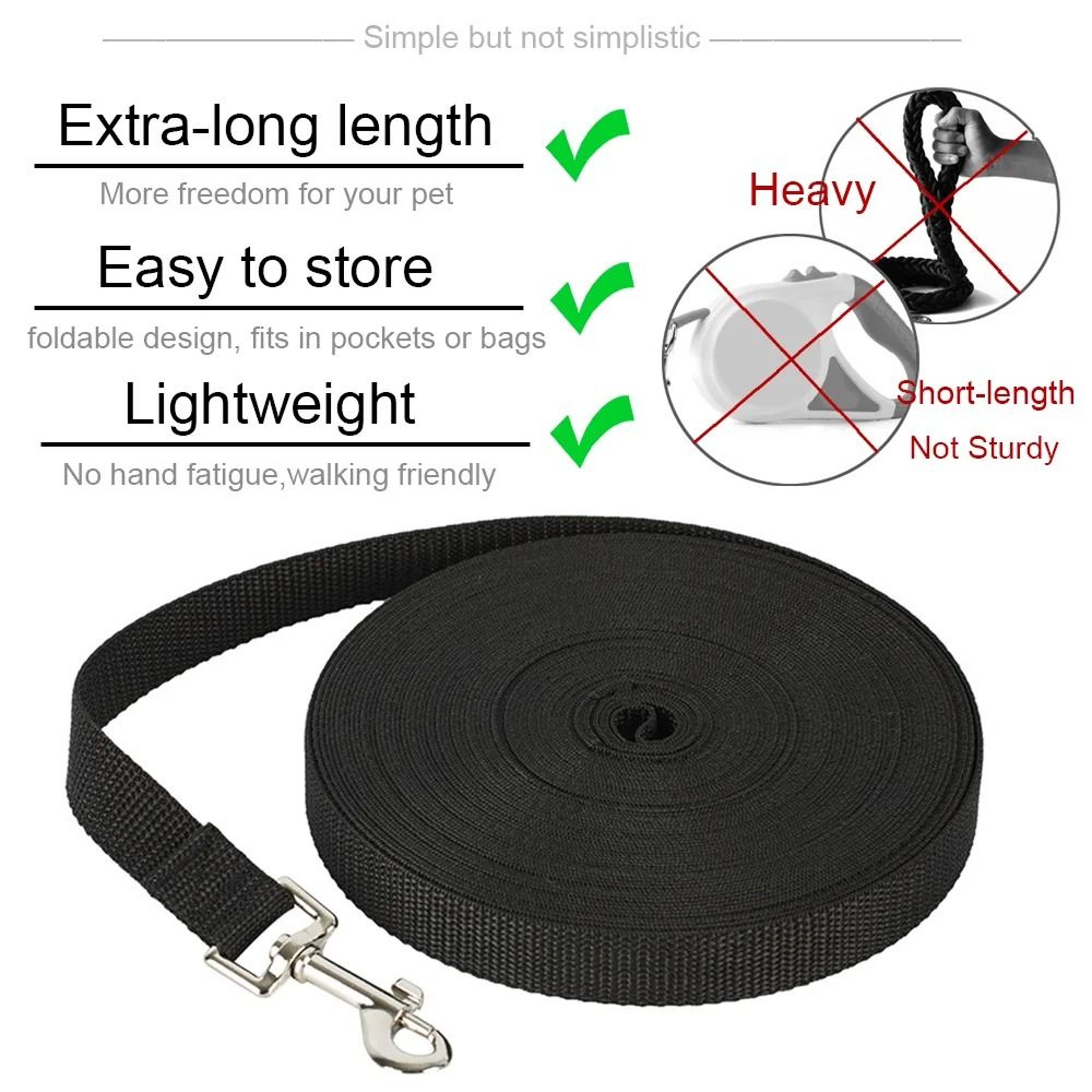 Heavy Duty Long Nylon Dog Leash For Training Walking And Outdoor Adventures 5