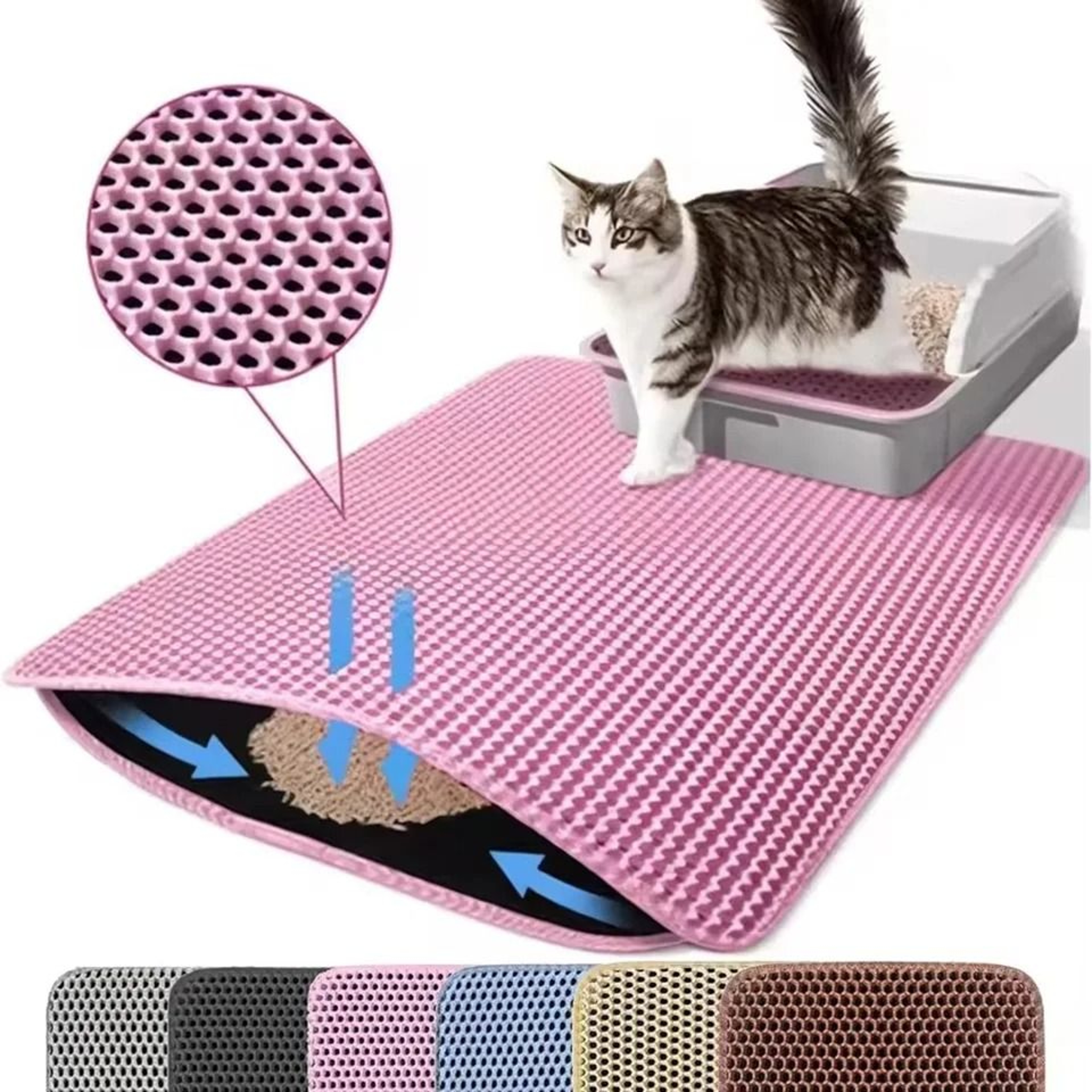 Waterproof Double Layer Cat Litter Mat Washable Non Slip Pet Toilet Mat 0
