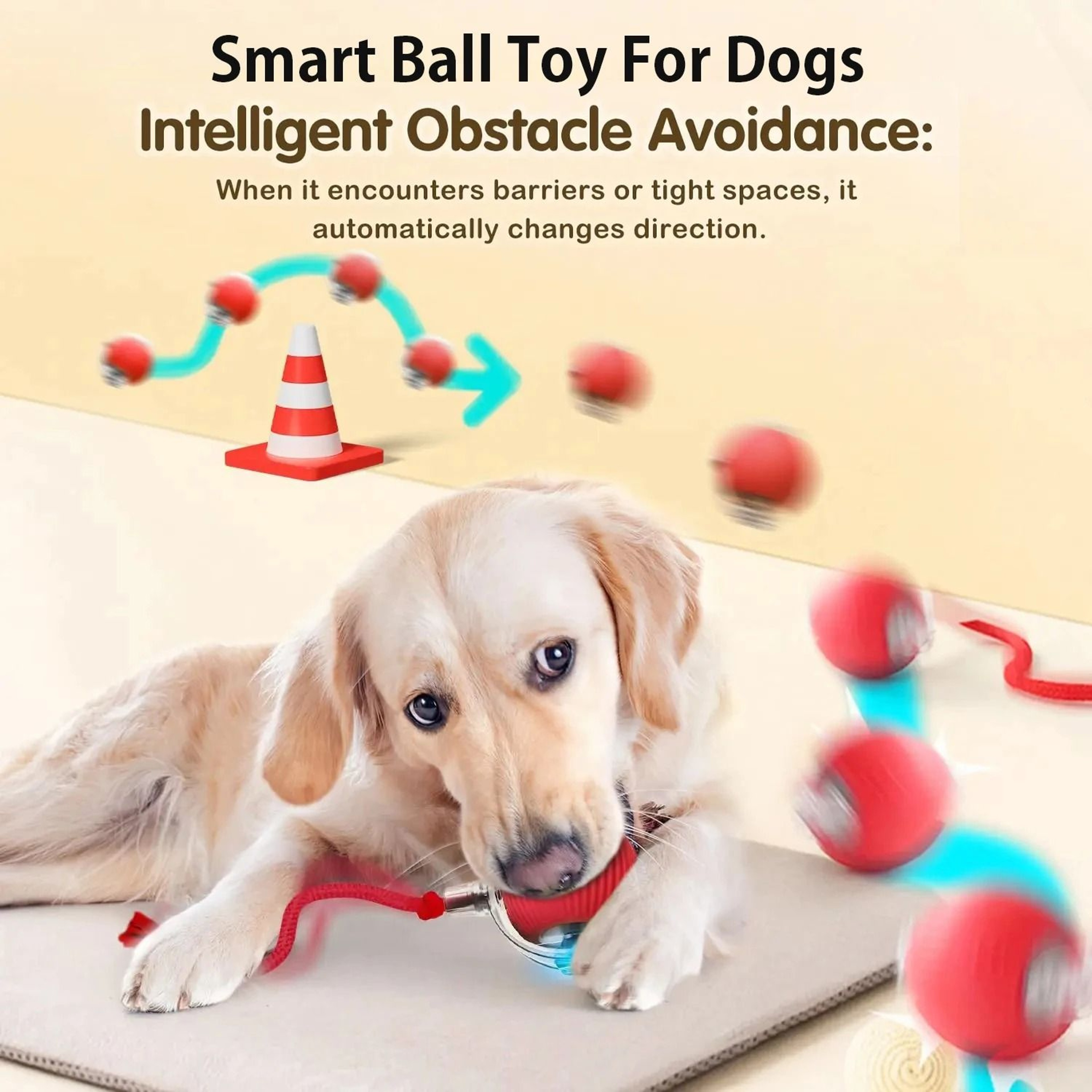 Smart Automatic Interactive Dog Ball Rechargeable Rolling Toy For Puppies And Dogs 6