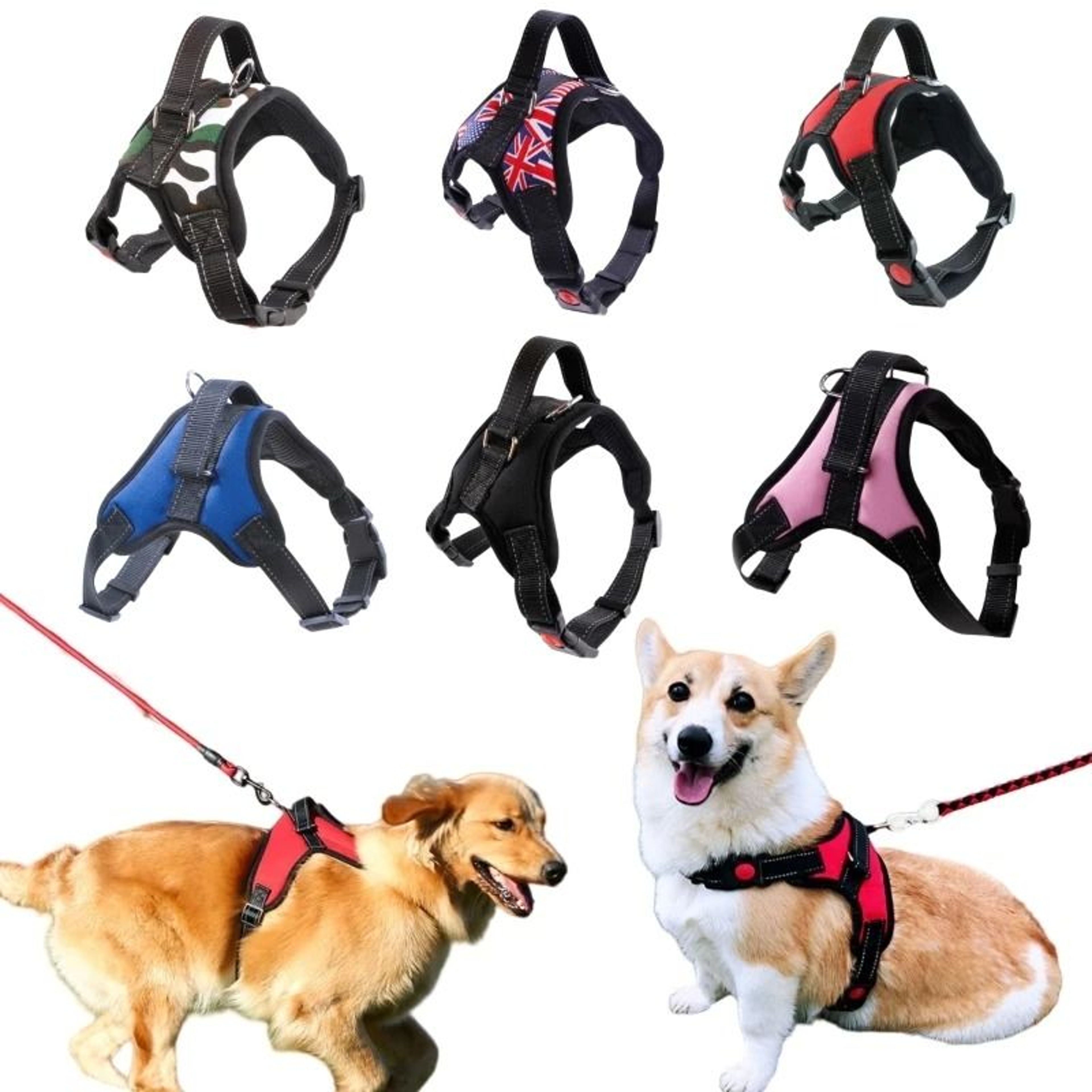 Strong Adjustable Dog Harness Vest For Small Medium And Large Dogs 12