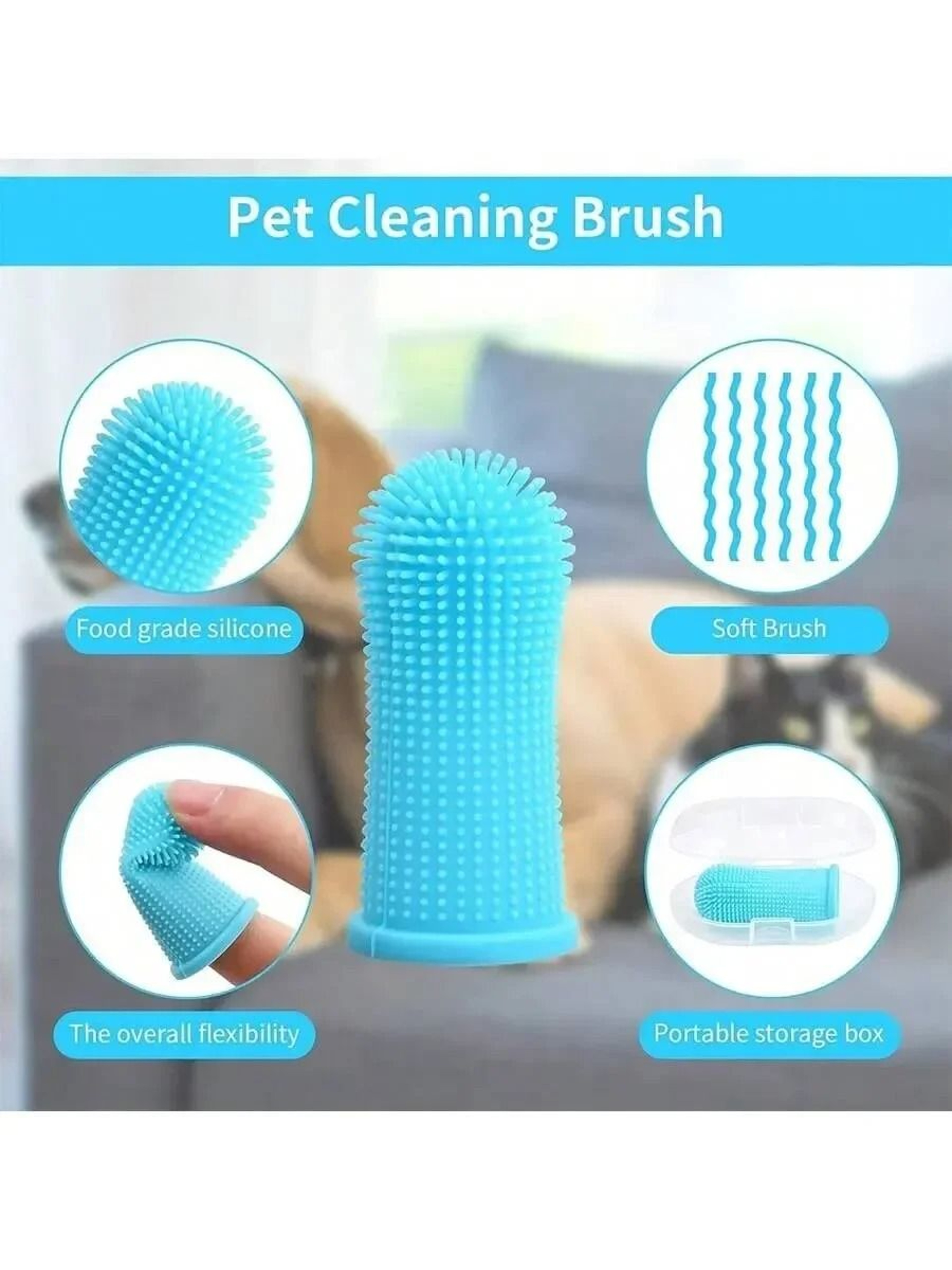 Soft Silicone Pet Finger Toothbrush Oral Cleaning Brush For Dogs And Cats 6