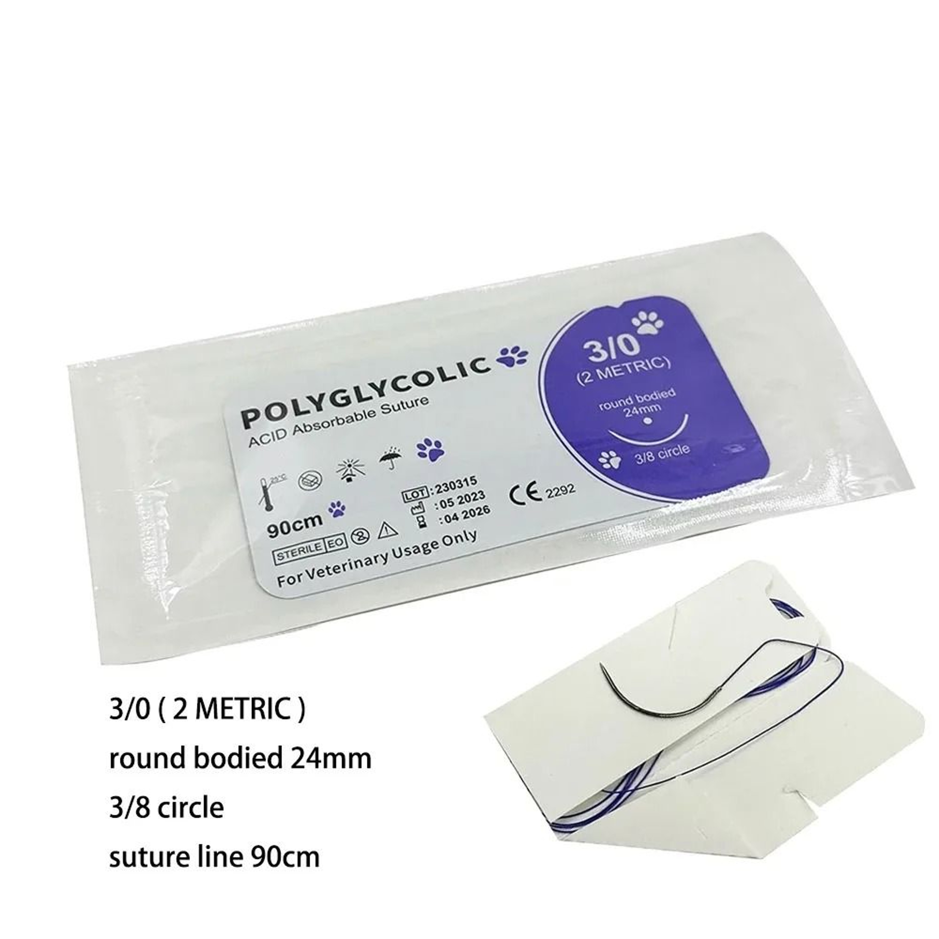 Veterinary Absorbable Suture Thread Kit With Needle For Pet Surgery Training And Practice 4
