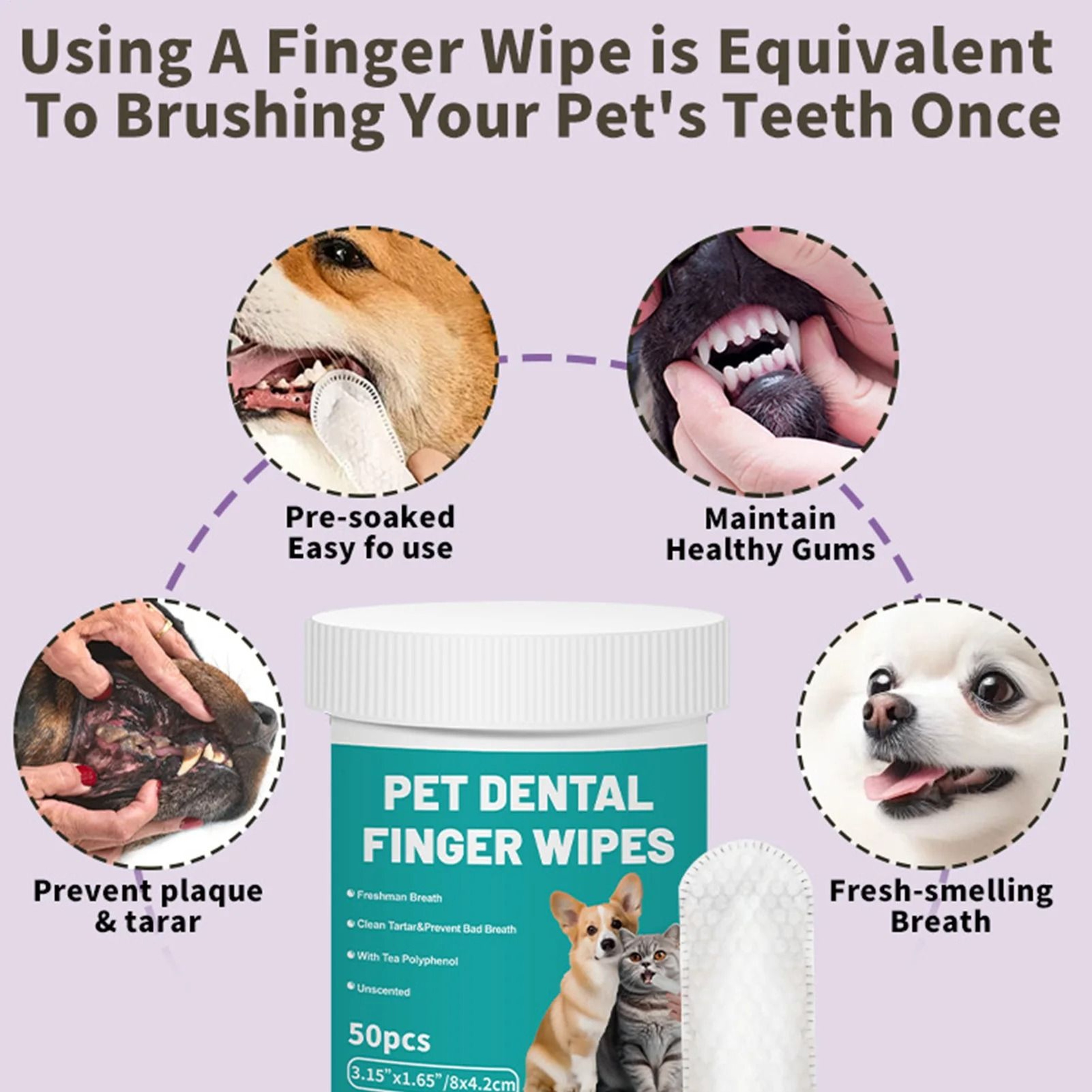 Disposable Pet Teeth Cleaning Wipes Finger Toothbrush Covers For Dogs And Cats 3