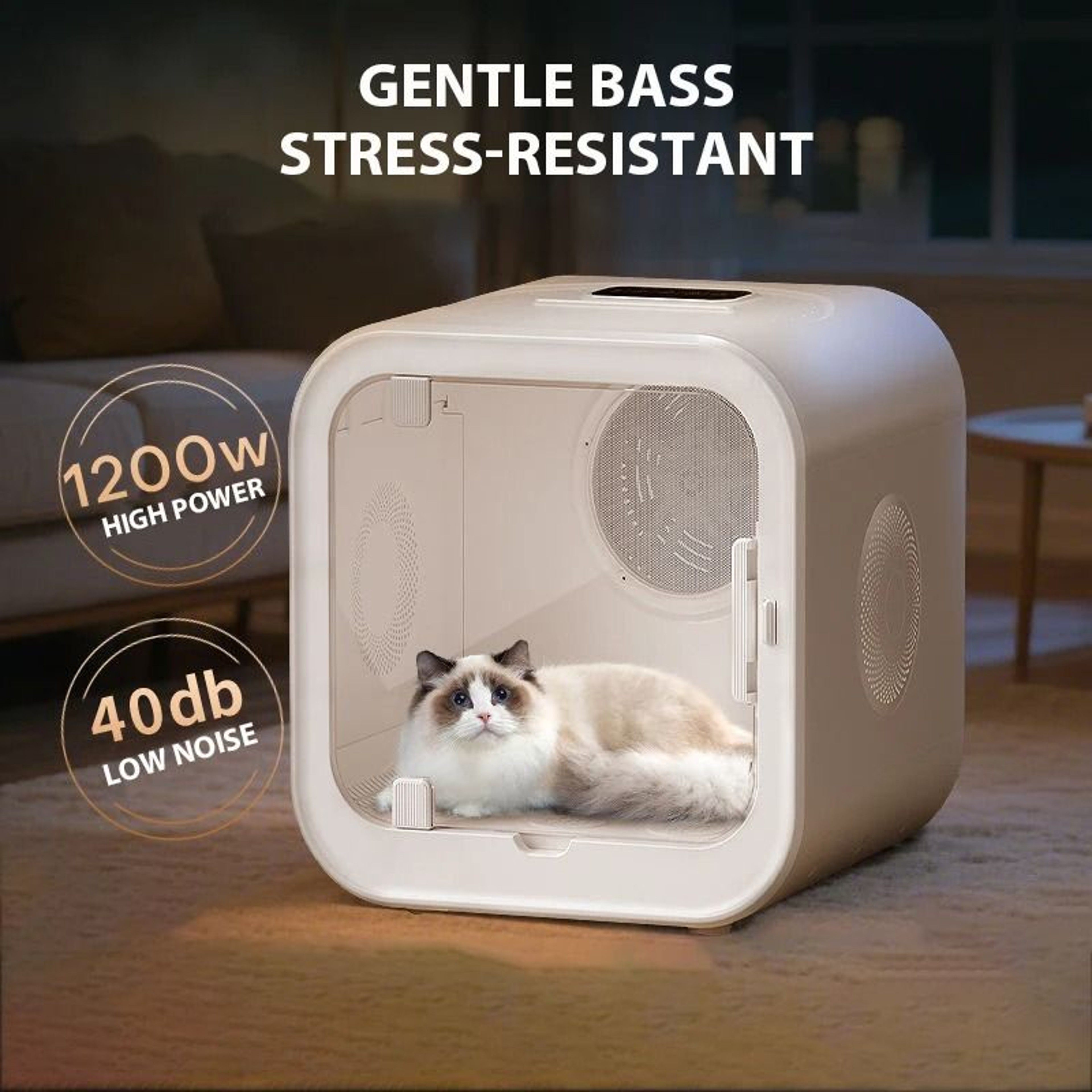 Ultra Quiet Pet Dryer Box Portable Low Noise Grooming Dryer For Cats And Dogs 9