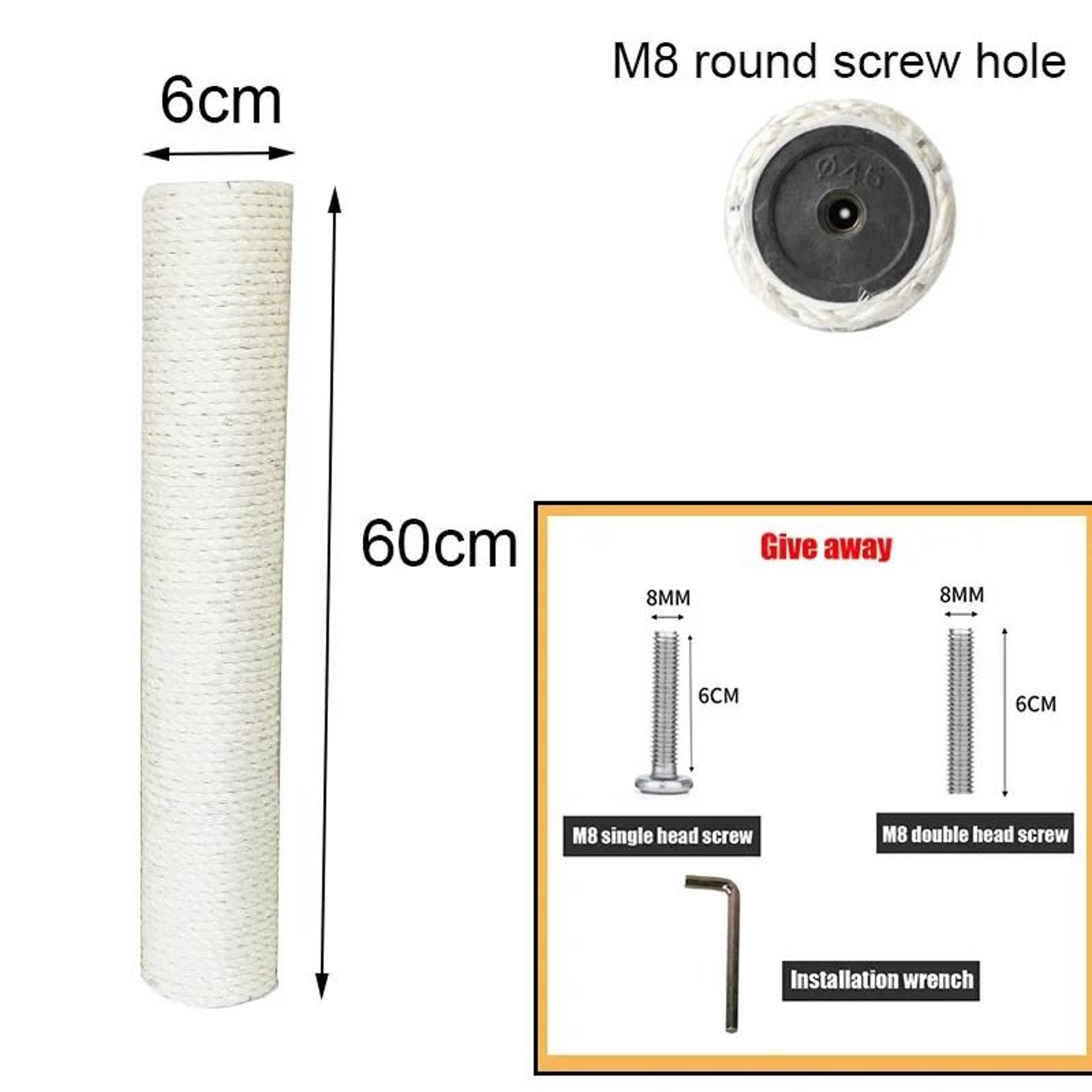 DIY Sisal Cat Scratching Post Replacement For Cat Trees And Climbing Frames 12