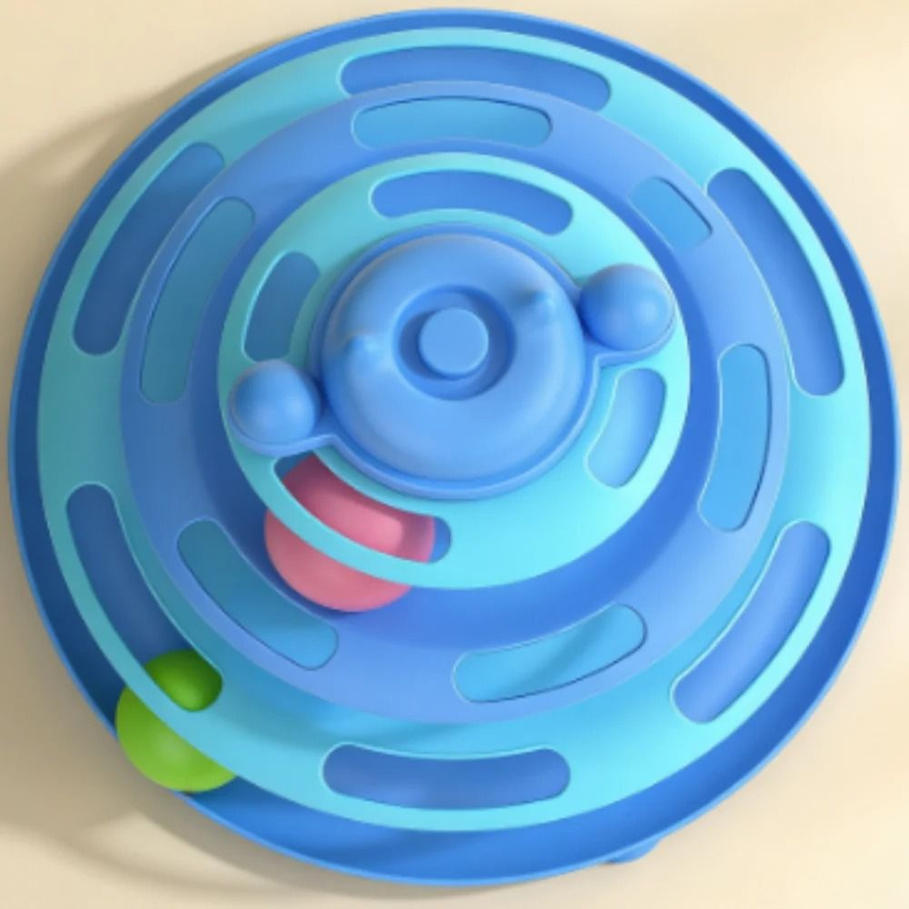4 Layer Interactive Cat Turntable Toy With Feather Wand And Rolling Balls 6