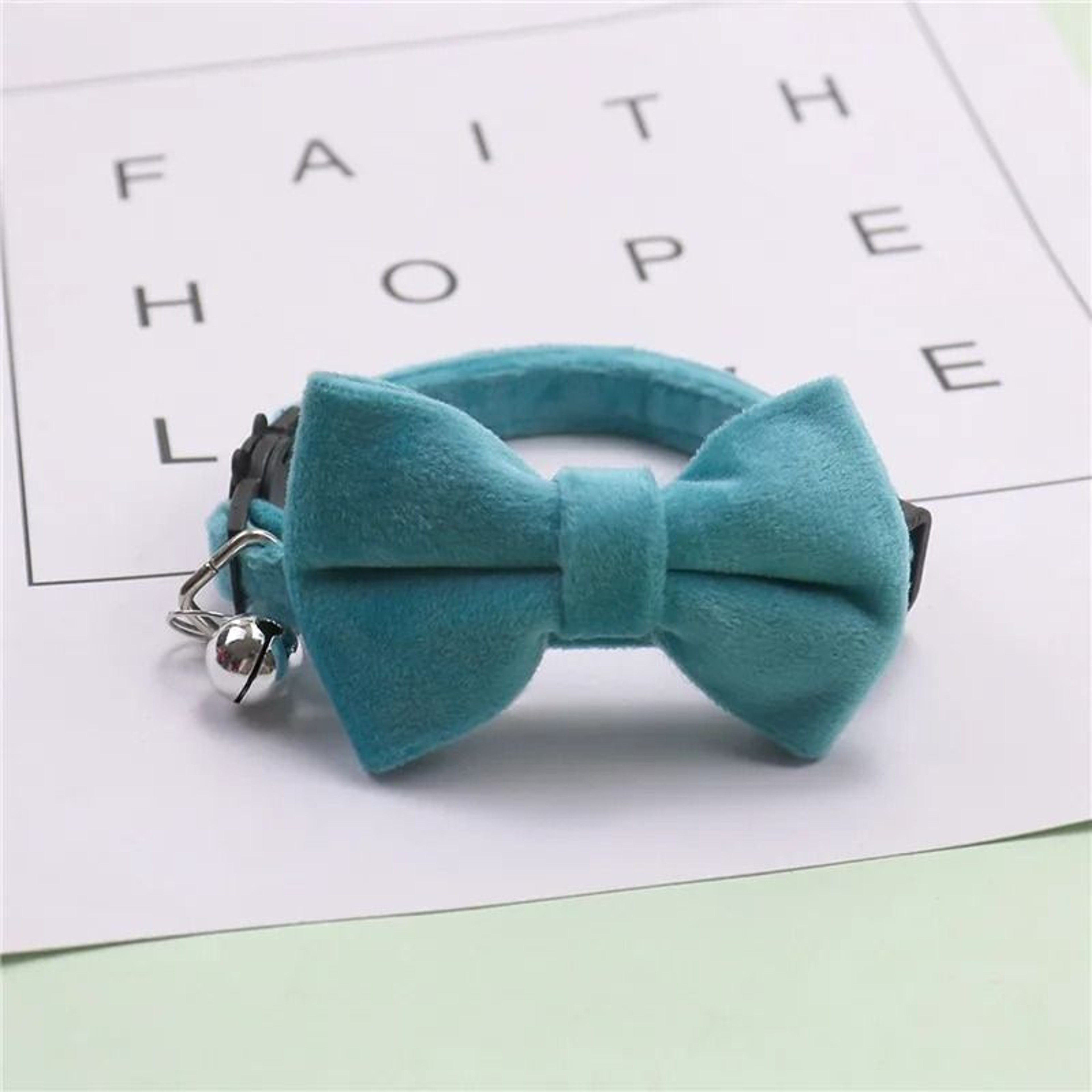 Velvet Bow Tie Cat Collar With Bell And Safety Buckle 4