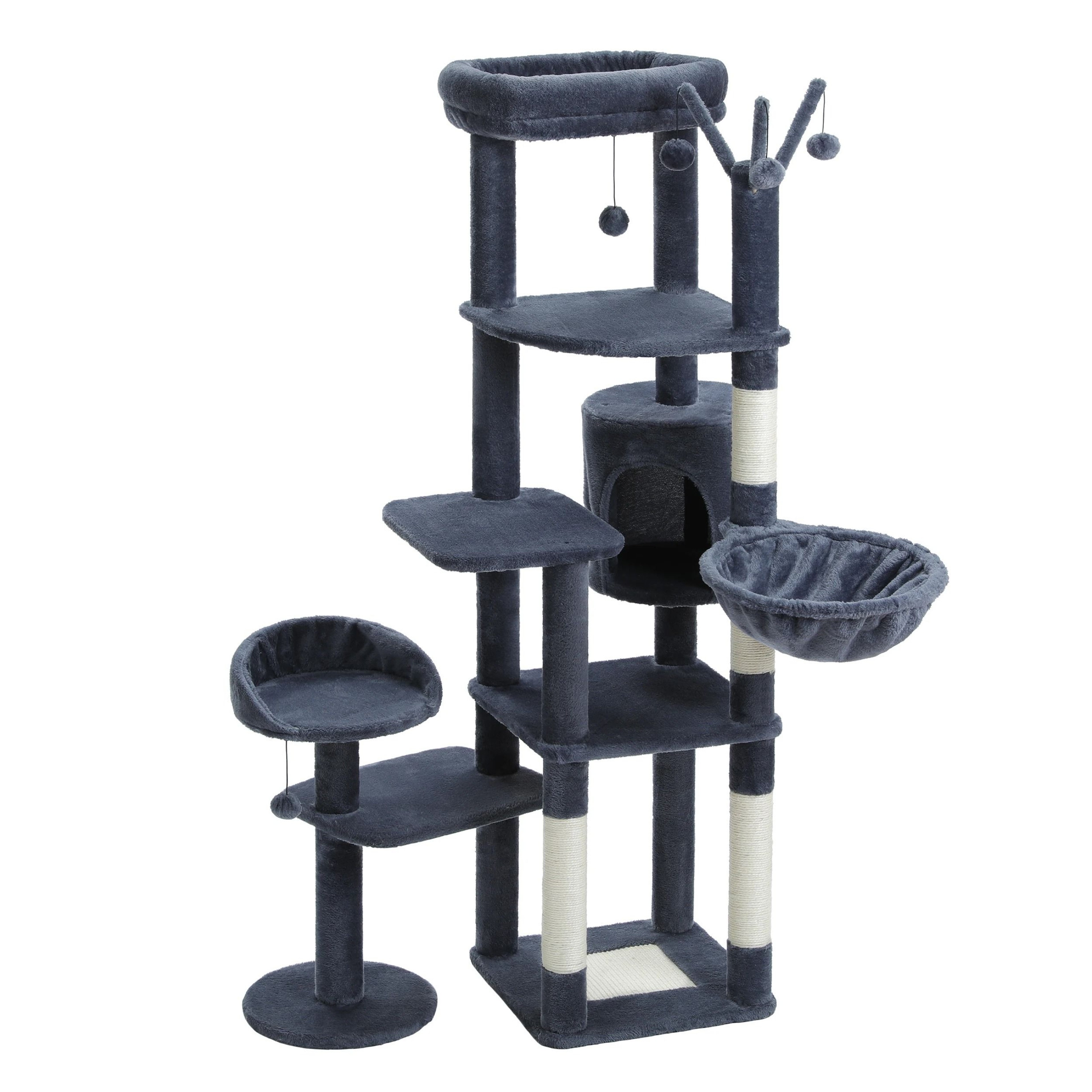 Large Cat Tree Tower With Big Hammock And Scratching Posts 8