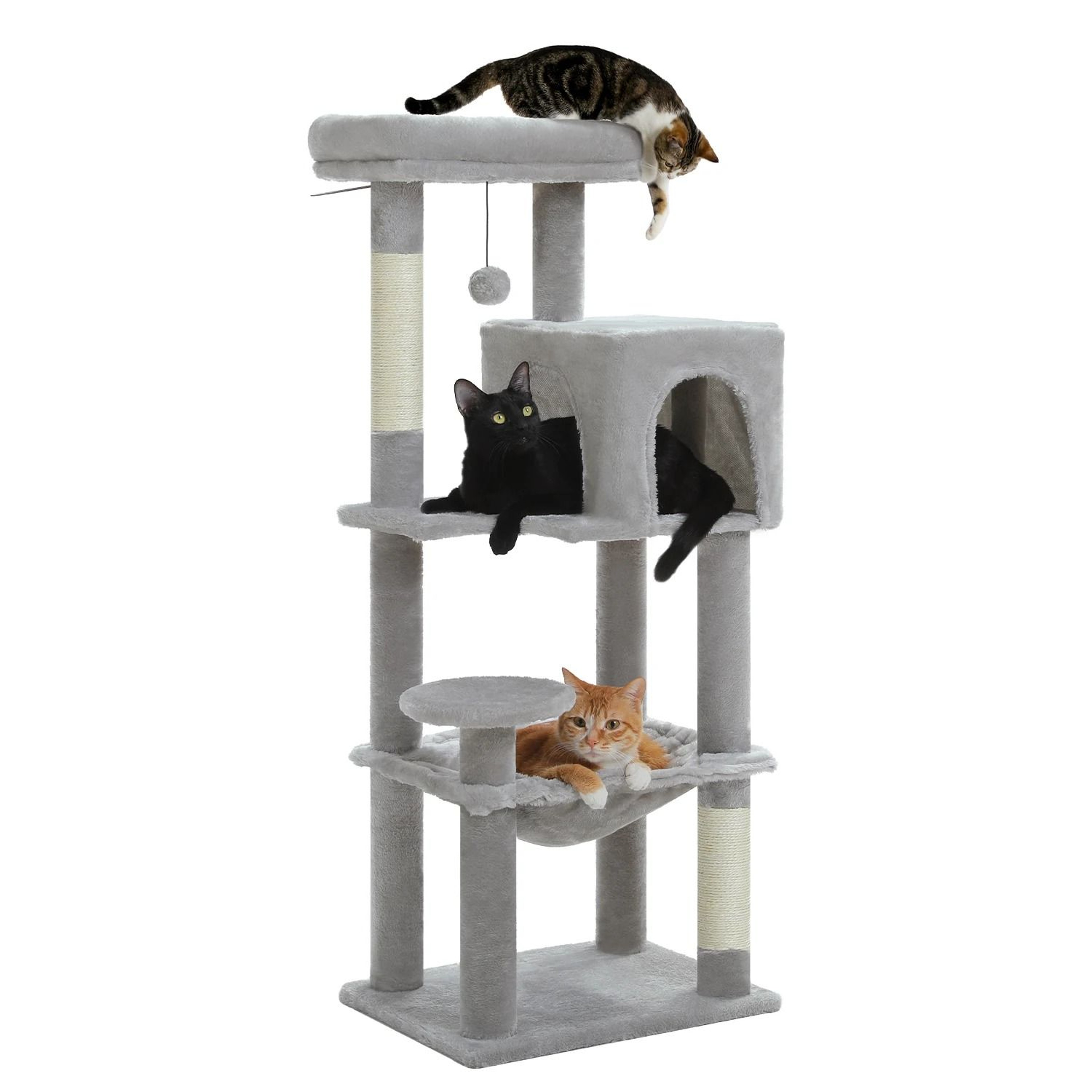 Multi Level Cat Tree Tower With Hammock Condo And Scratching Posts 4
