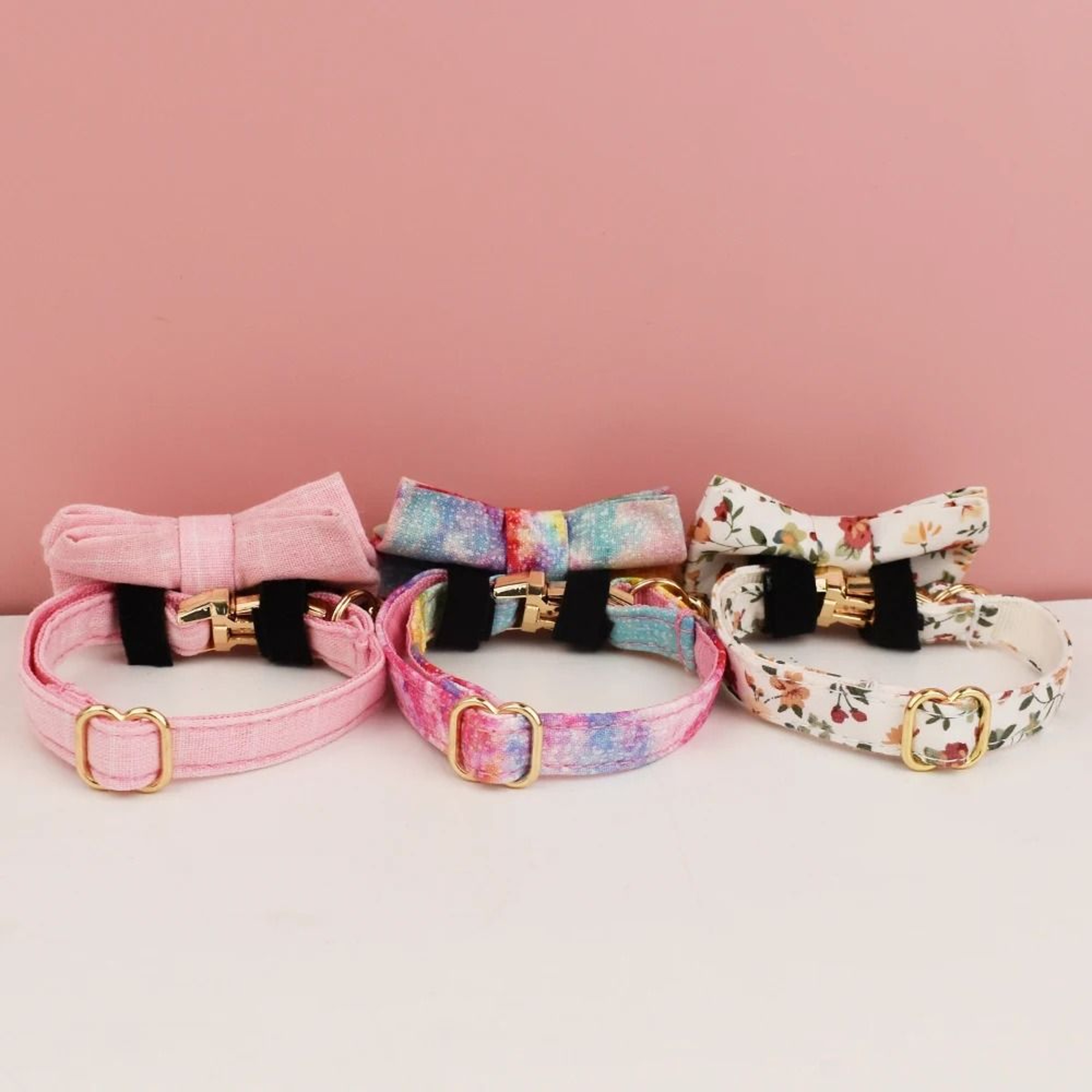 Personalized Cat Collar With Bowknot Adjustable Soft Safety Pet Collar 19