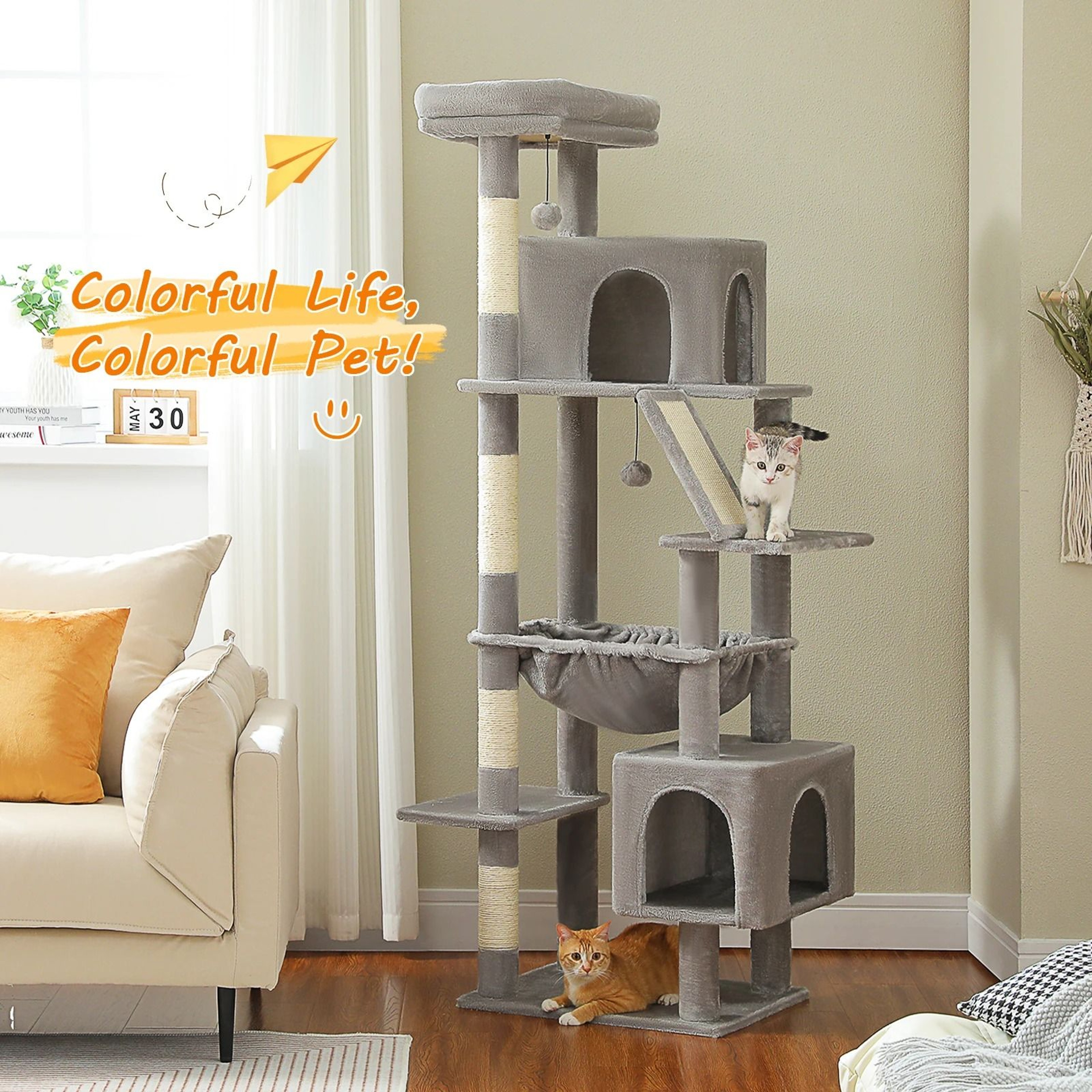 Tall Cat Tree For Large Cats Multi Level Cat Tower With Condo Beds And Scratching Posts 10