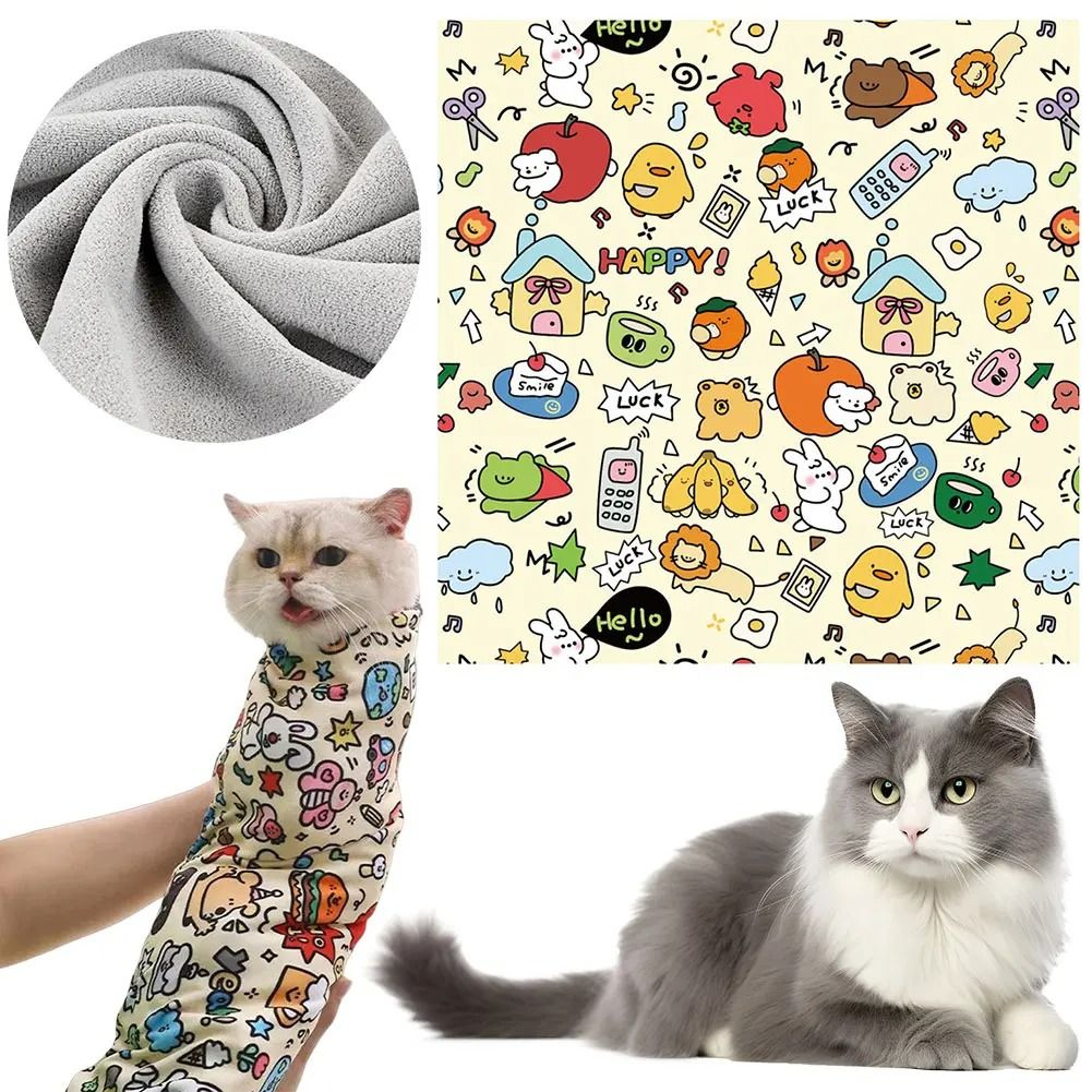 Adjustable Cat Calming Wrap Anti Scratch Cat Grooming Wrap For Nail Clipping And Medicine Care 0