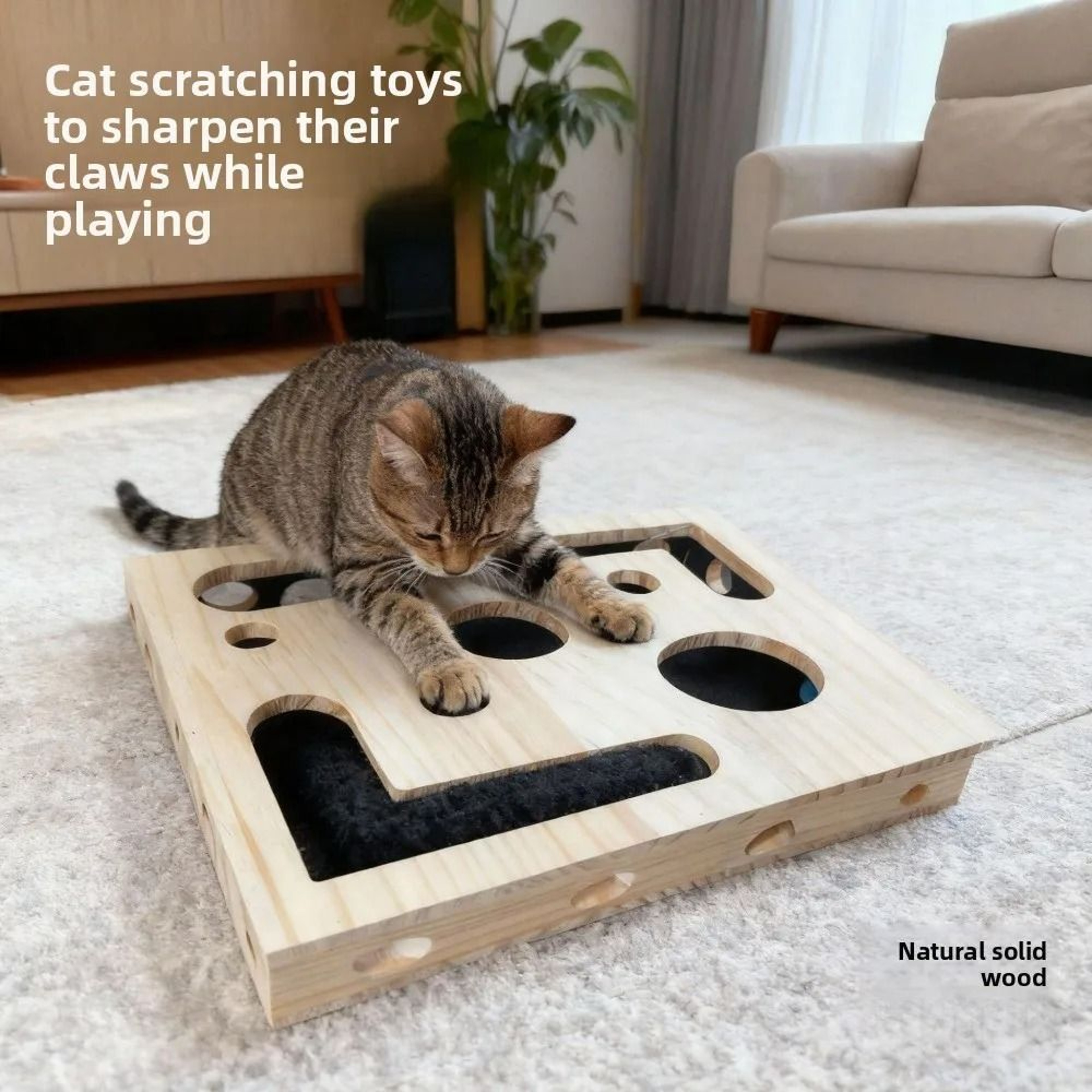 Interactive Cat Tunnel Scratch Box Toy With Bell Ball 6