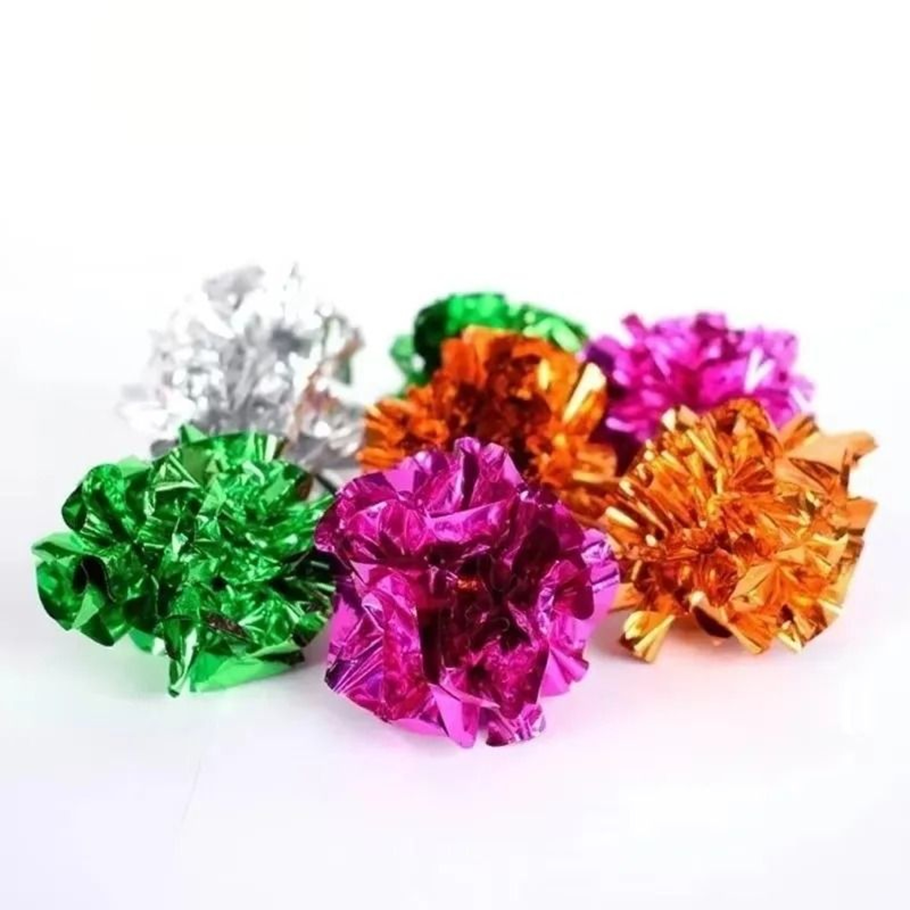 Crinkle Mylar Foil Sound Balls Interactive Cat Toy Set 3
