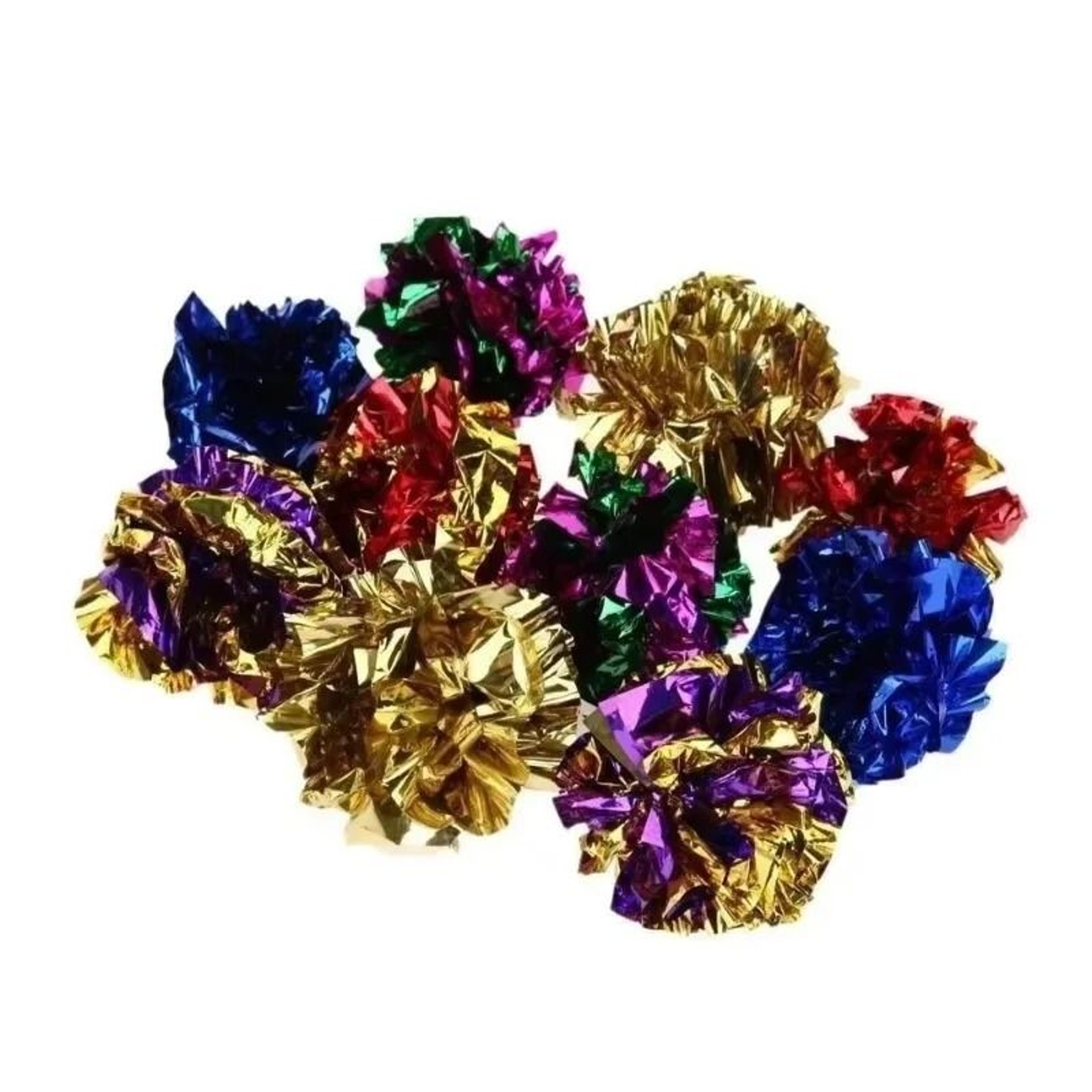 Crinkle Mylar Foil Sound Balls Interactive Cat Toy Set 4