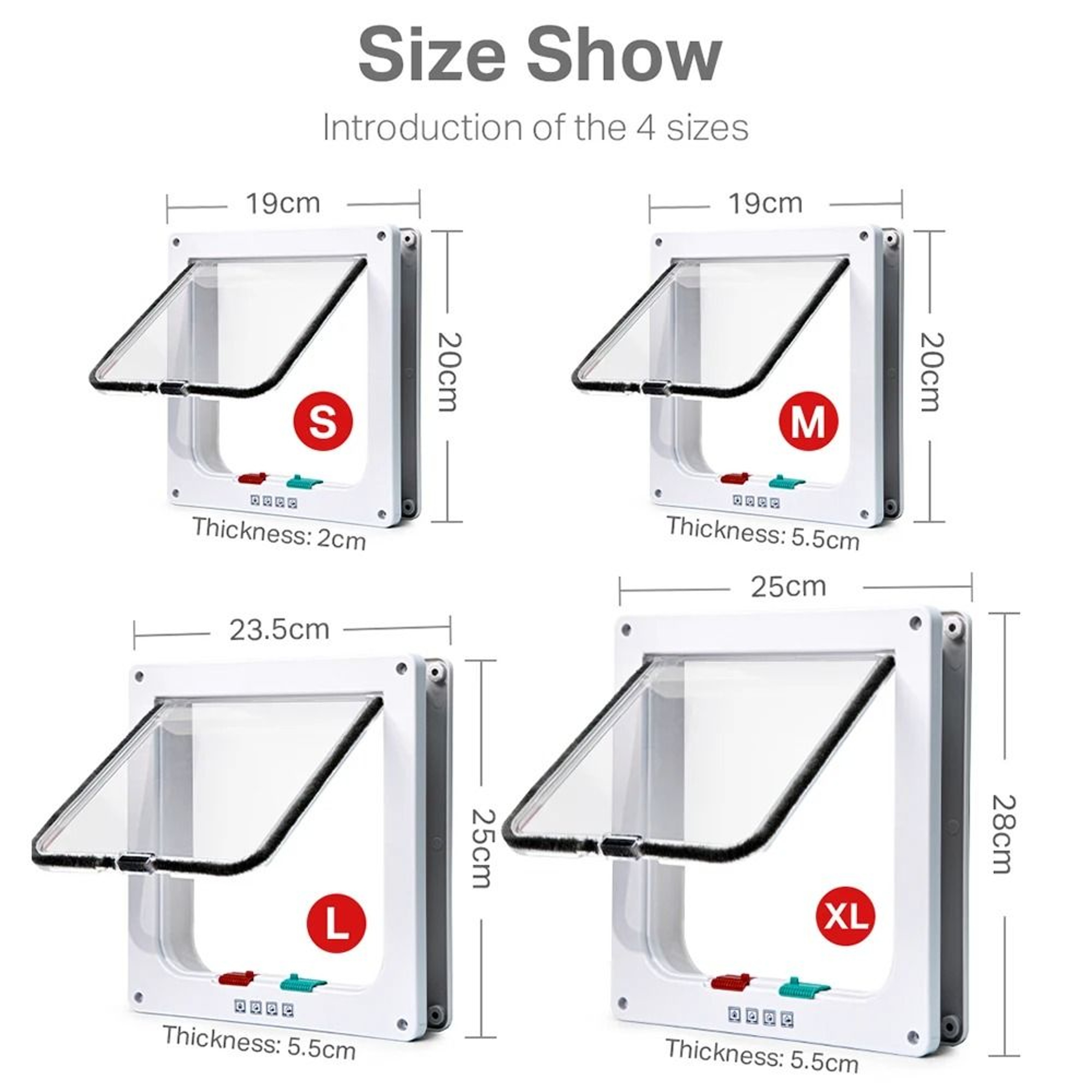 Smart 4 Way Locking Pet Door Secure Cat And Dog Flap Door With Direction Control 4