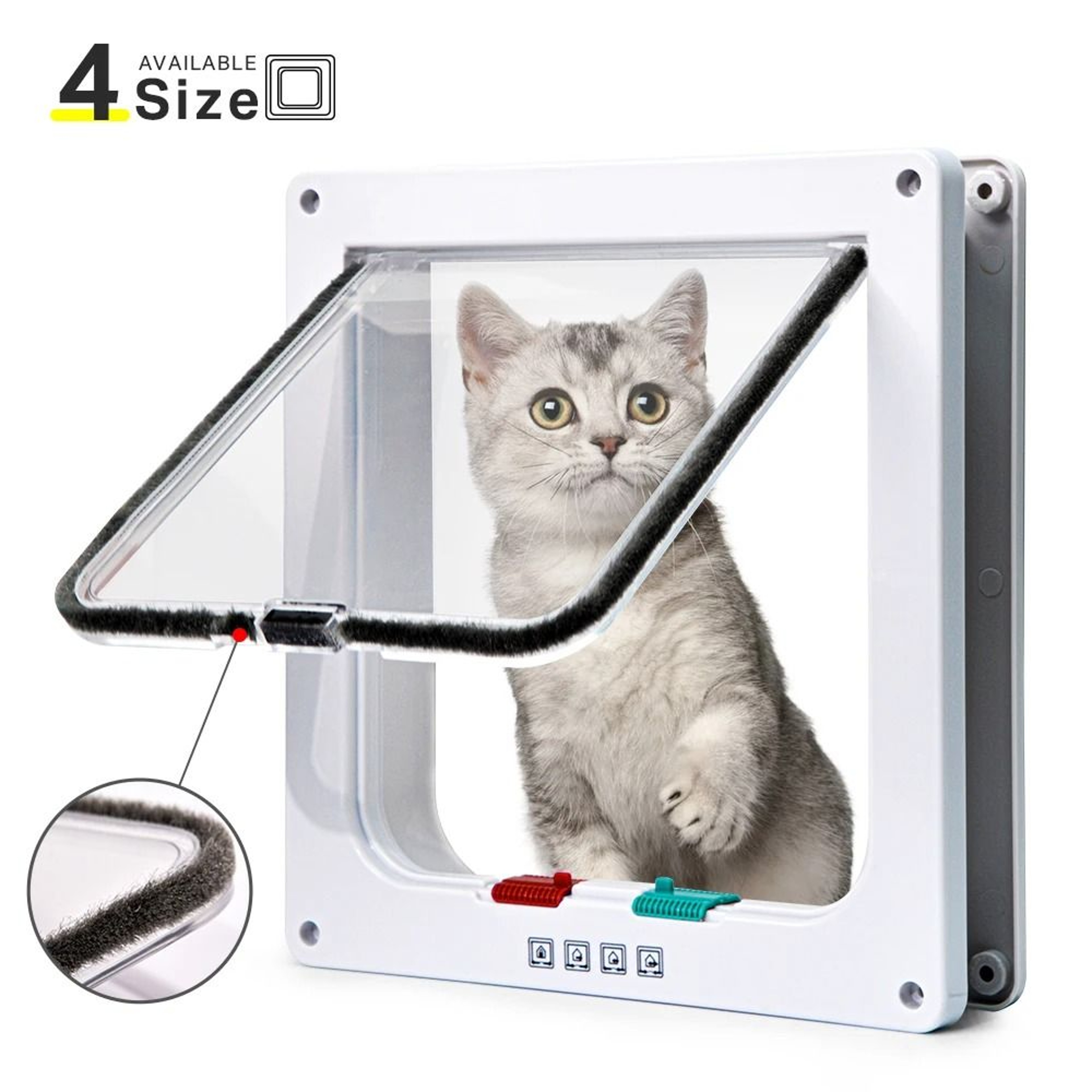 Smart 4 Way Locking Pet Door Secure Cat And Dog Flap Door With Direction Control 0