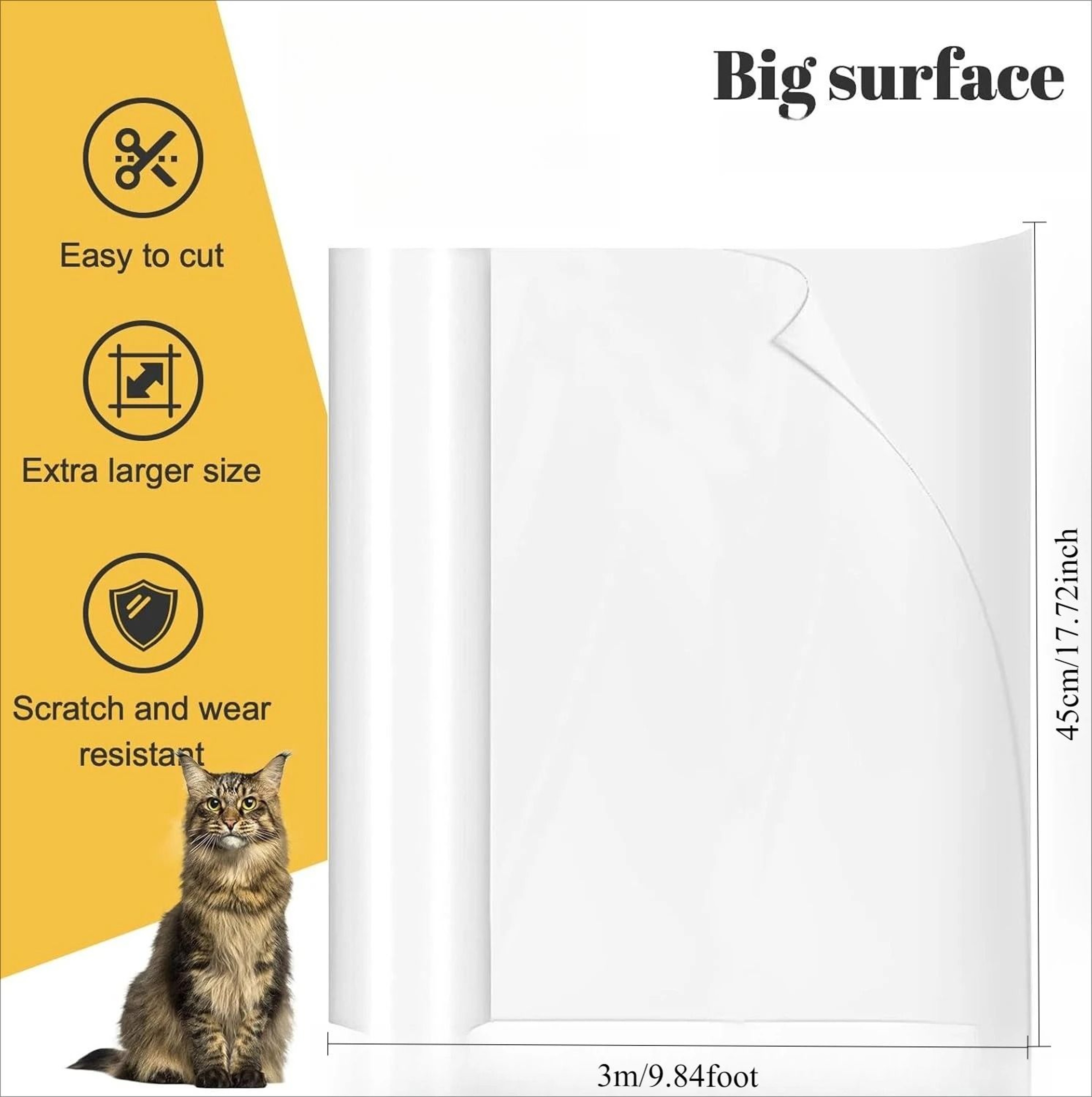 Transparent Cat Scratch Furniture Protector Cuttable Anti Scratch Couch Guard For Leather Sofas 4