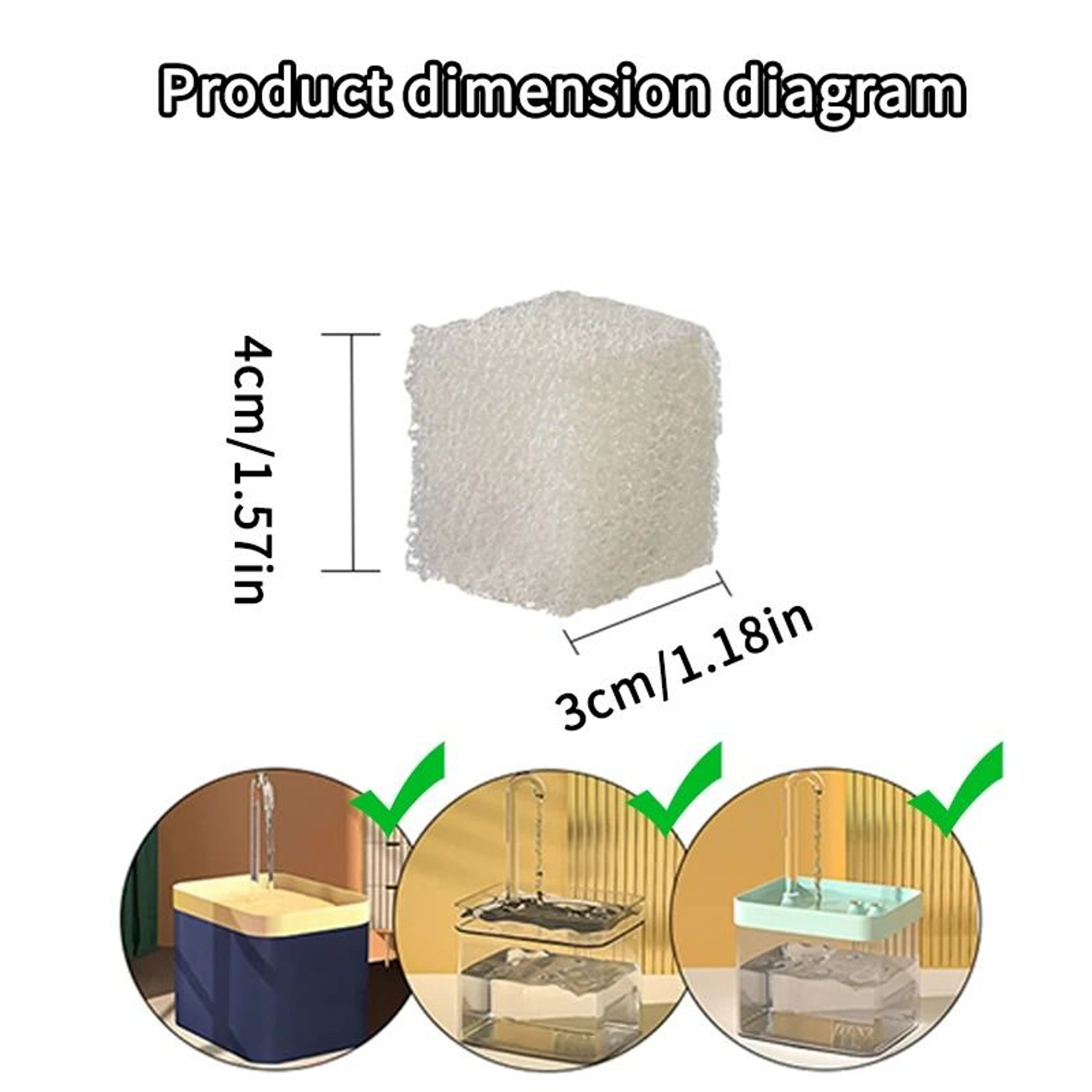 Pet Water Dispenser Replacement Filter Sponge For Cat And Dog Water Fountains 4