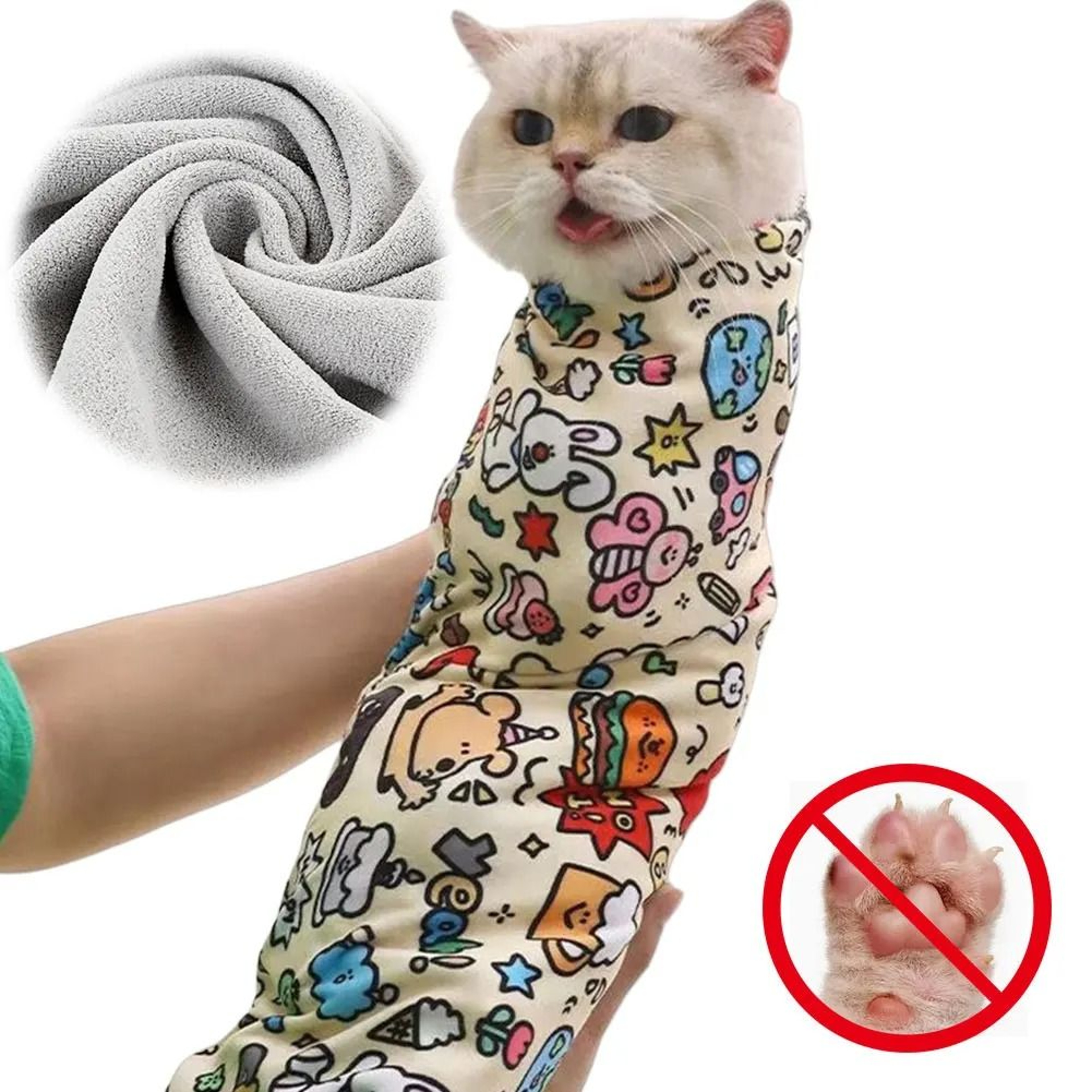 Cat Grooming Wrap Anti Bite Self Adherent Cat Burrito Wrap For Nail Trimming And Grooming 8