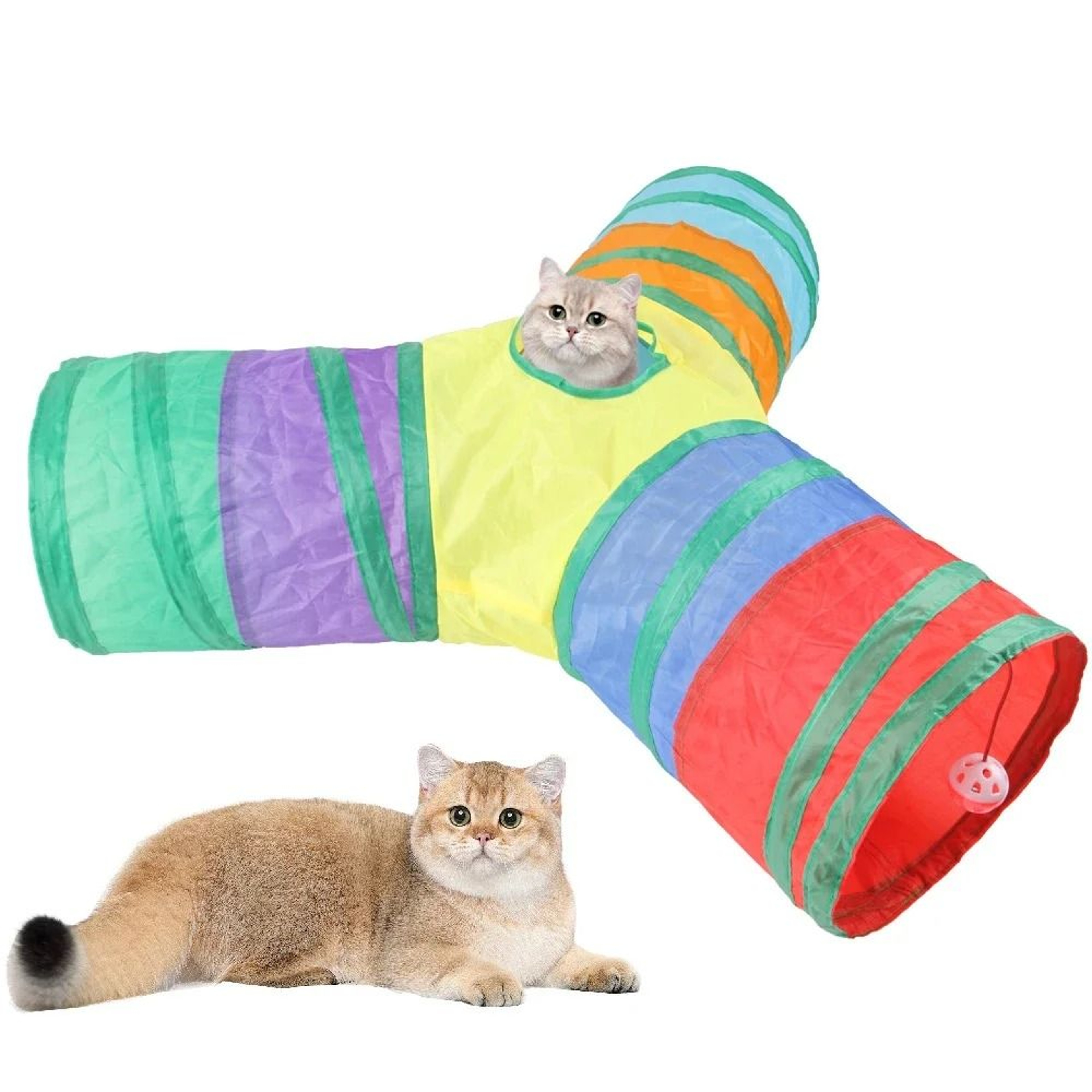 Foldable Crinkle Cat Play Tunnel Wear Resistant Pet Activity Tube For Cats Rabbits And Guinea Pigs 0