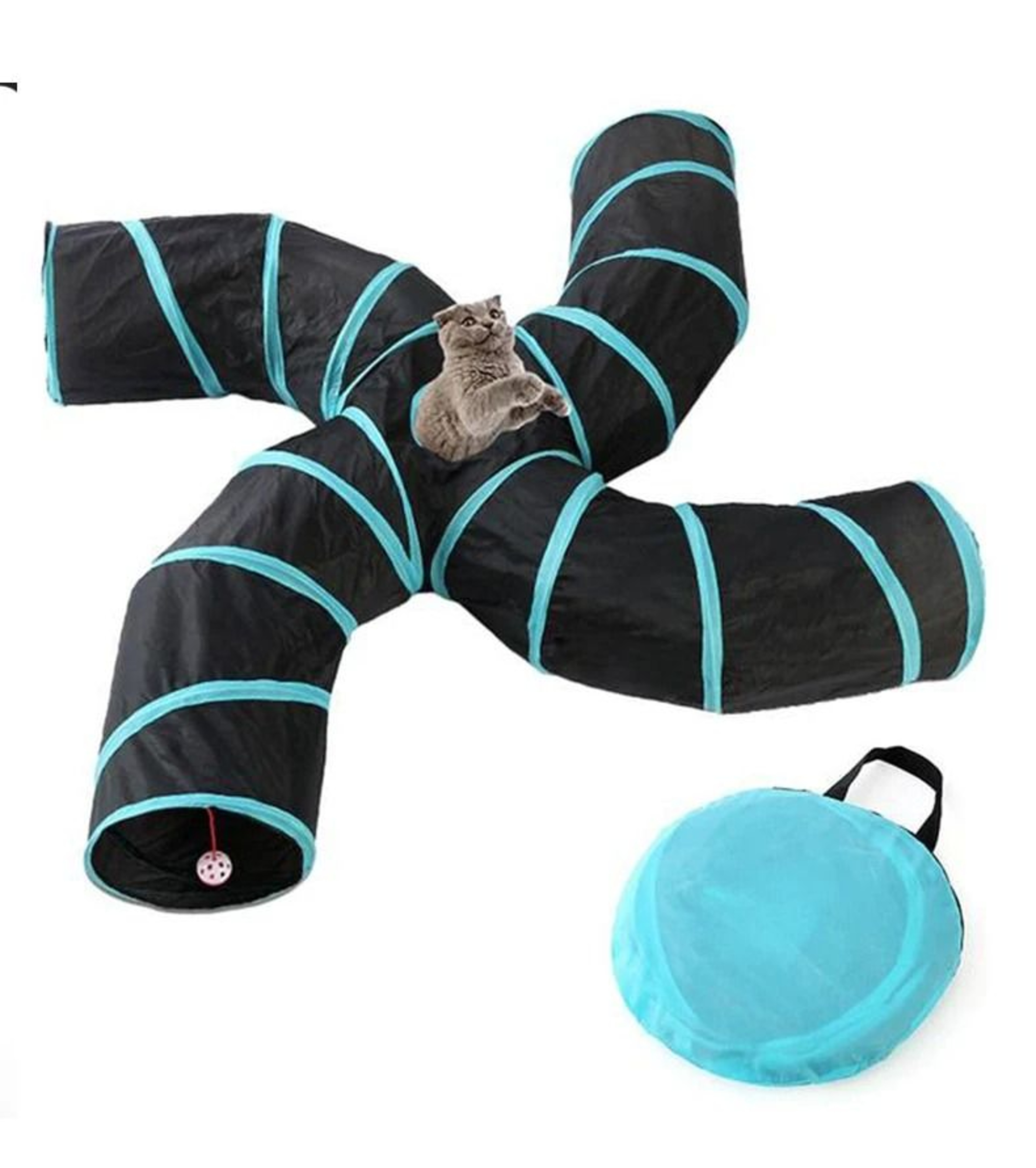 Foldable Interactive Cat Tunnel Toy With Multiple Holes For Kittens And Rabbits 10