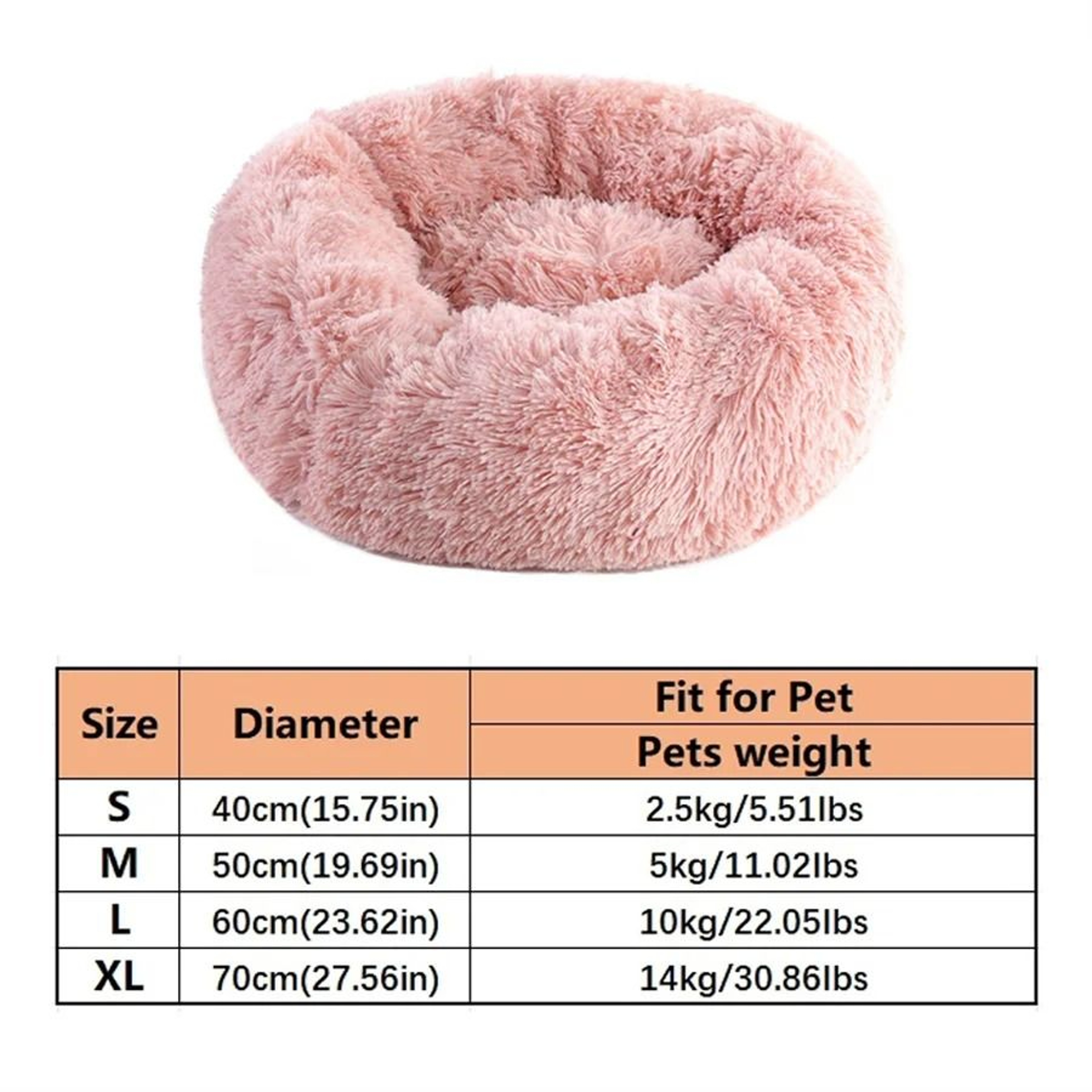 Calming Plush Donut Pet Bed For Cats And Small Dogs Washable Faux Fur Sleeping Pad 2