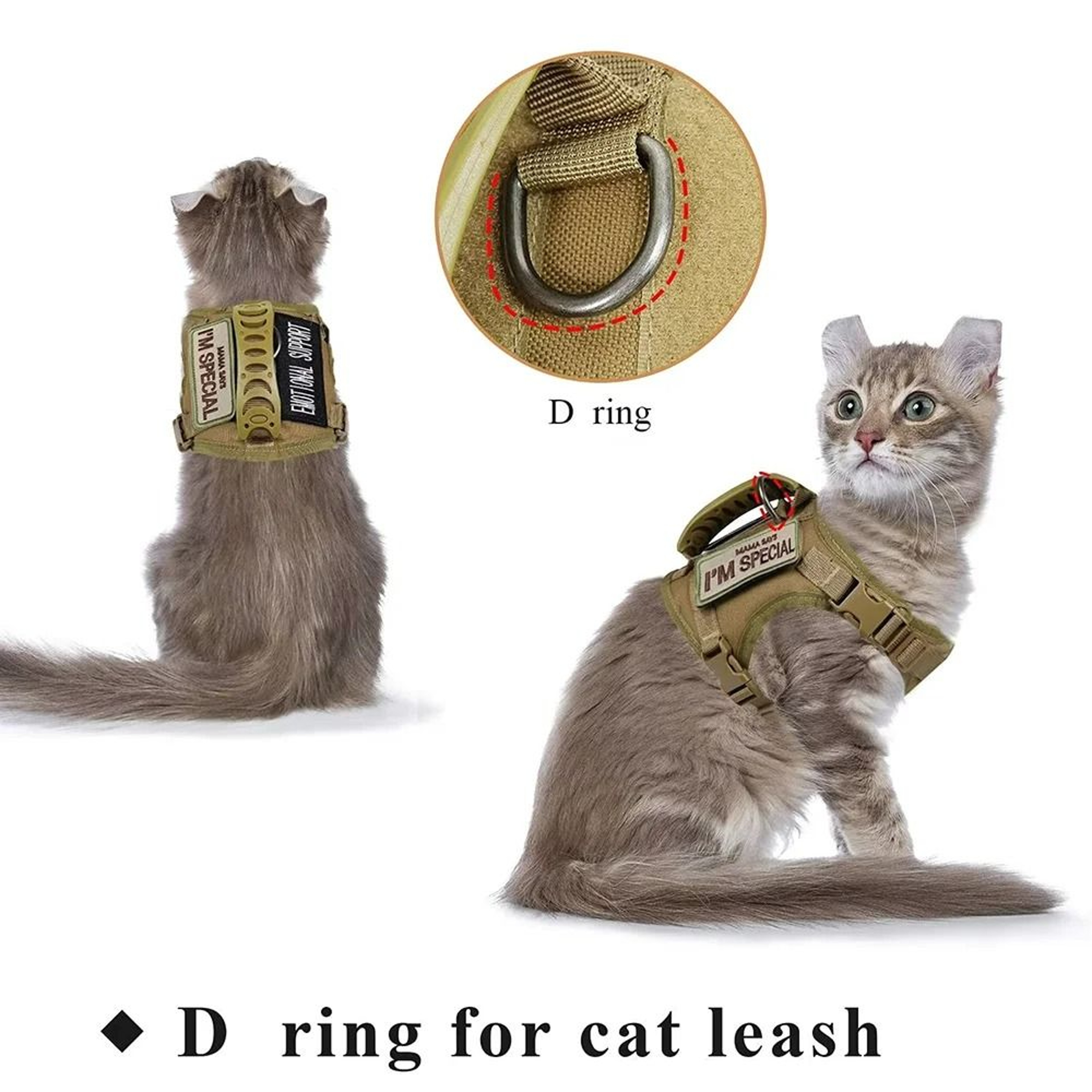 Escape Proof Tactical Cat Harness And Leash Set Breathable Full Body Vest For Cats And Small Dogs 20