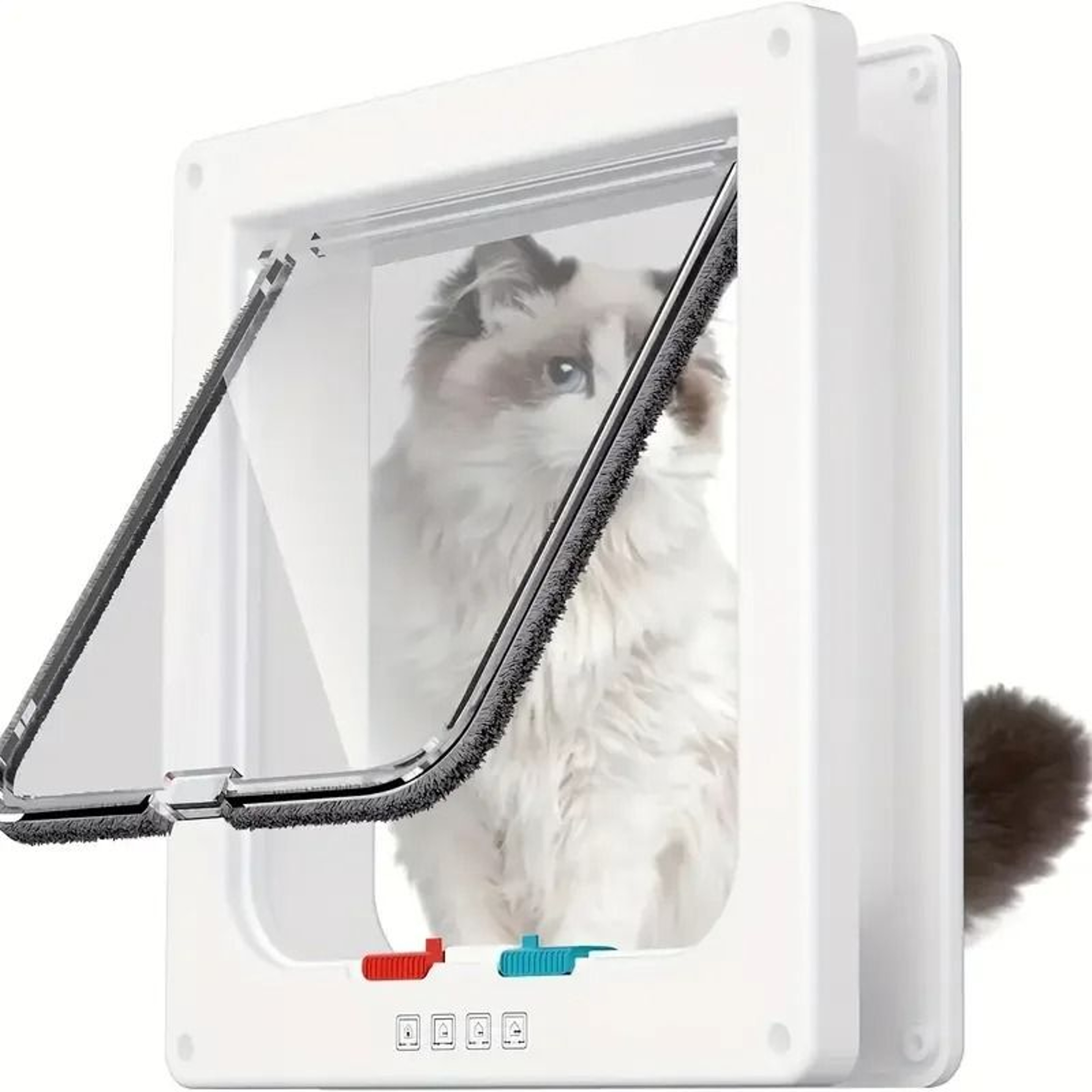4 Way Locking Pet Door Weatherproof Cat And Dog Flap Door With Security Control 8
