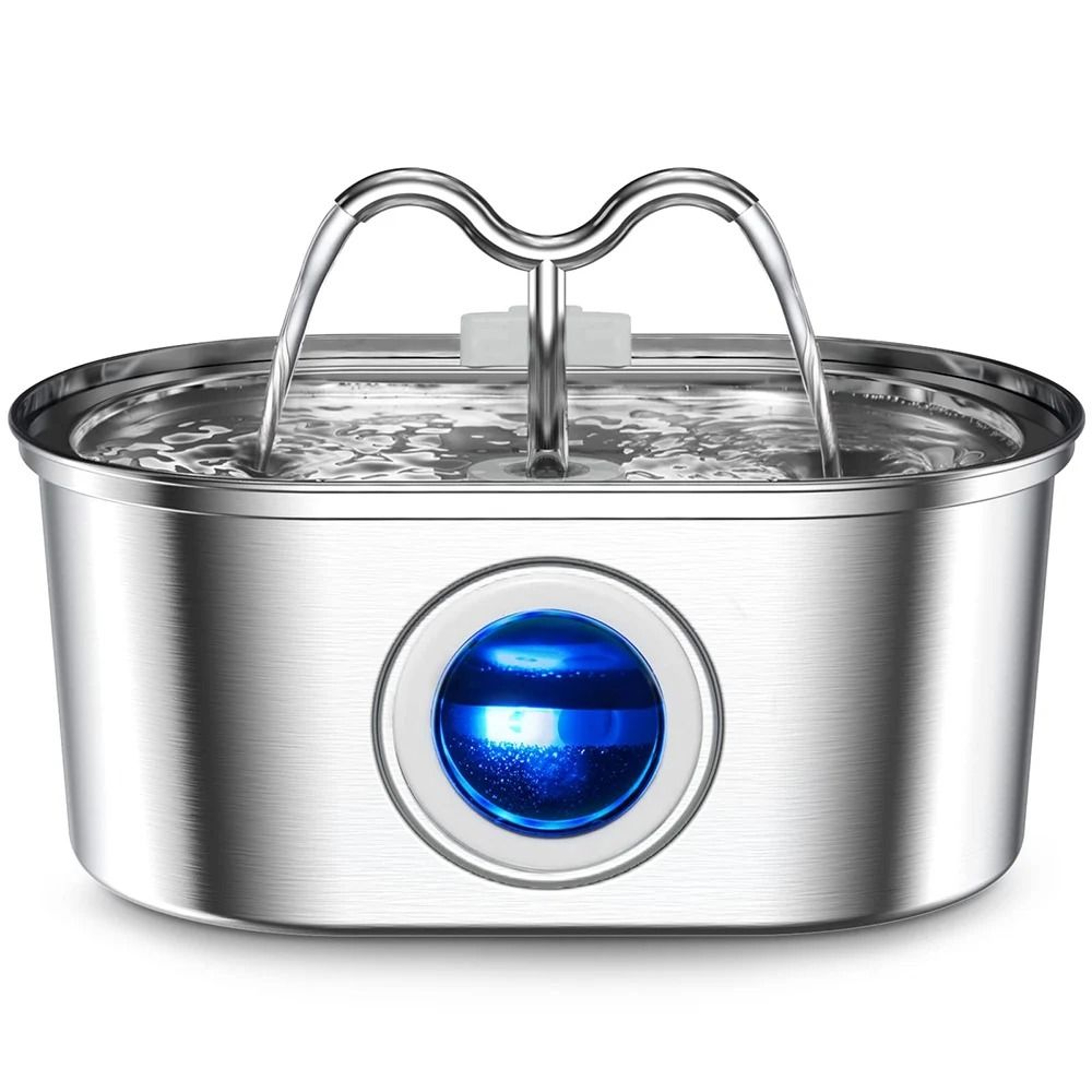 32L Stainless Steel Automatic Cat Water Fountain With LED Light And Silent Pump 0