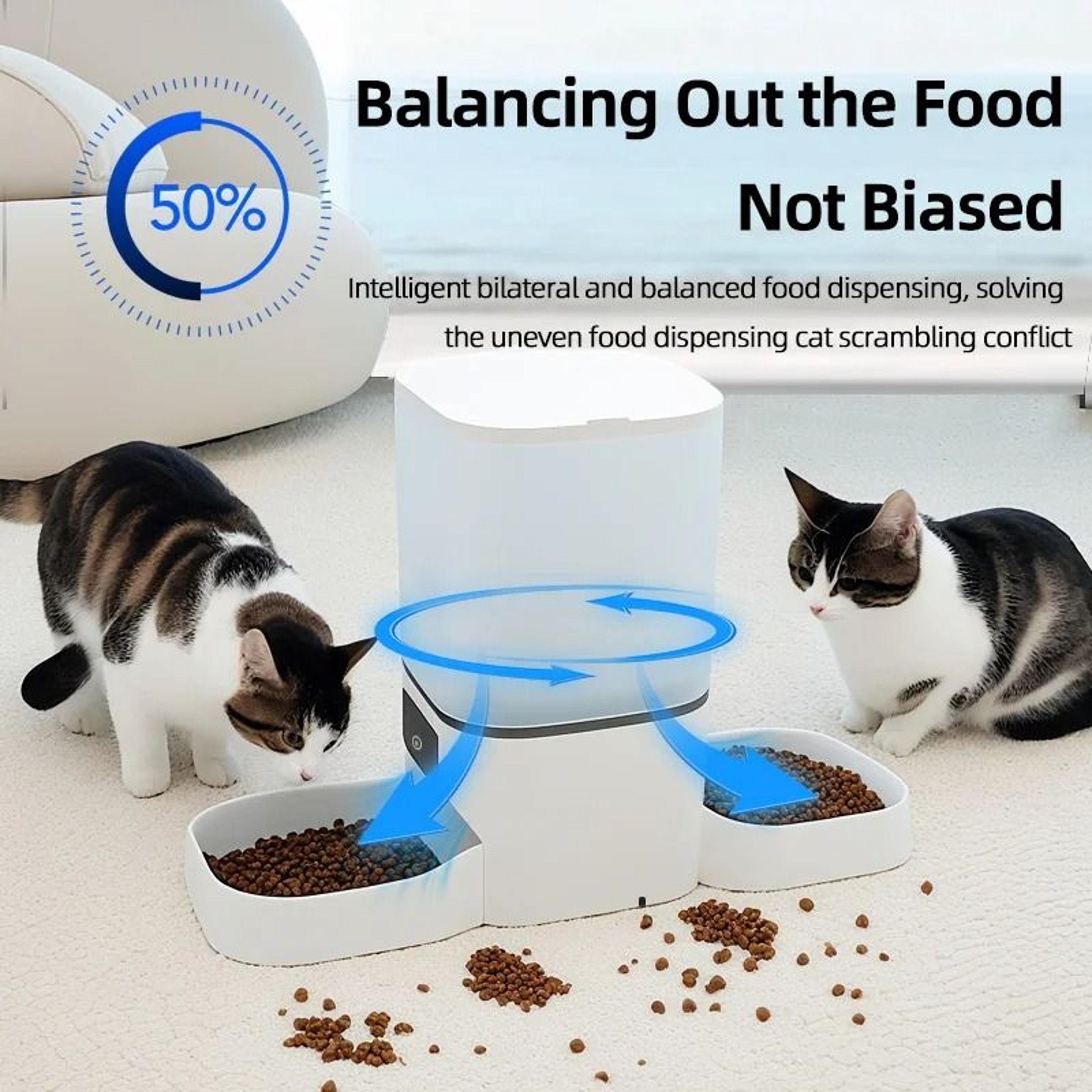 6L Automatic Pet Feeder Smart WiFi Food Dispenser With Timer And Stainless Steel Bowl 4