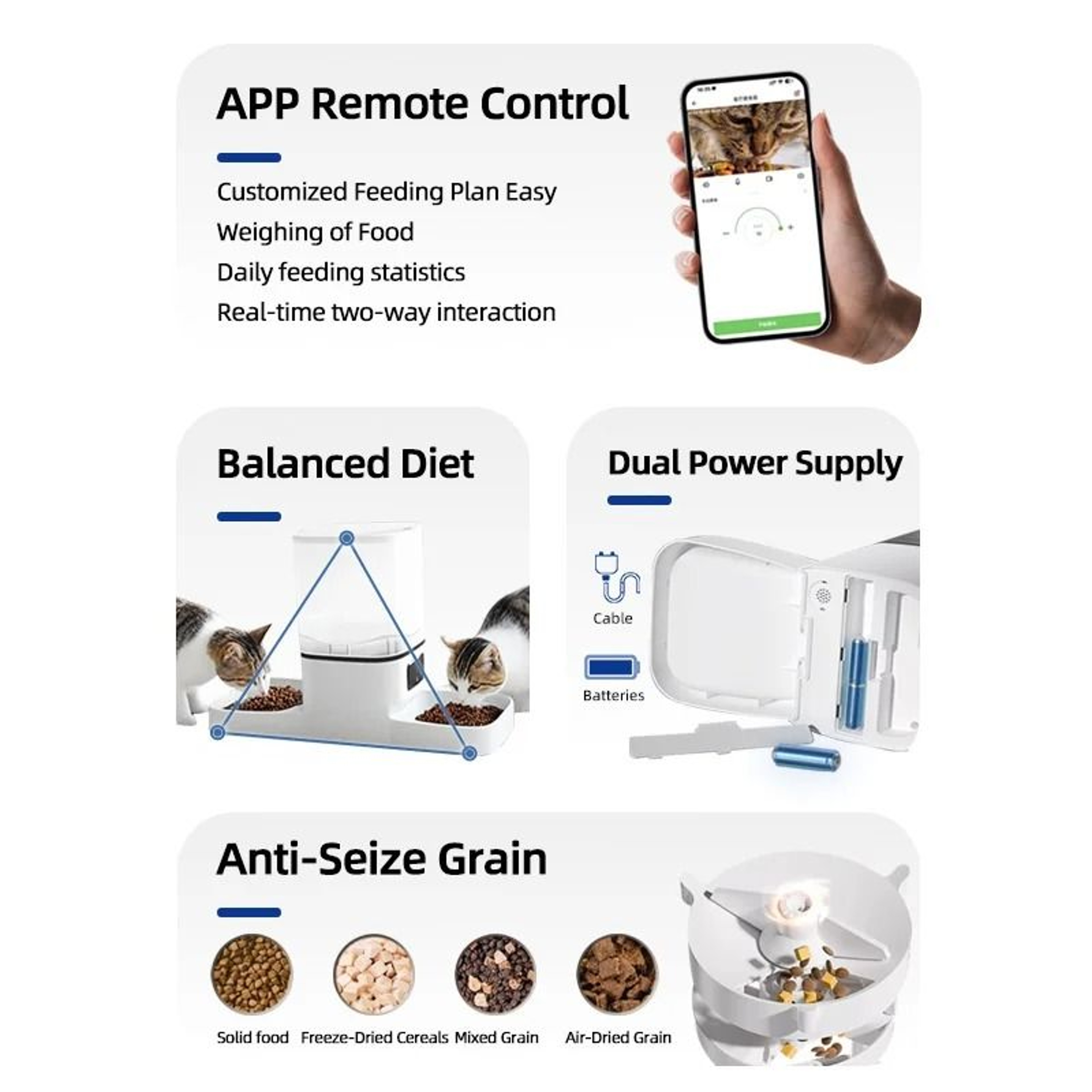 6L Automatic Pet Feeder Smart WiFi Food Dispenser With Timer And Stainless Steel Bowl 5