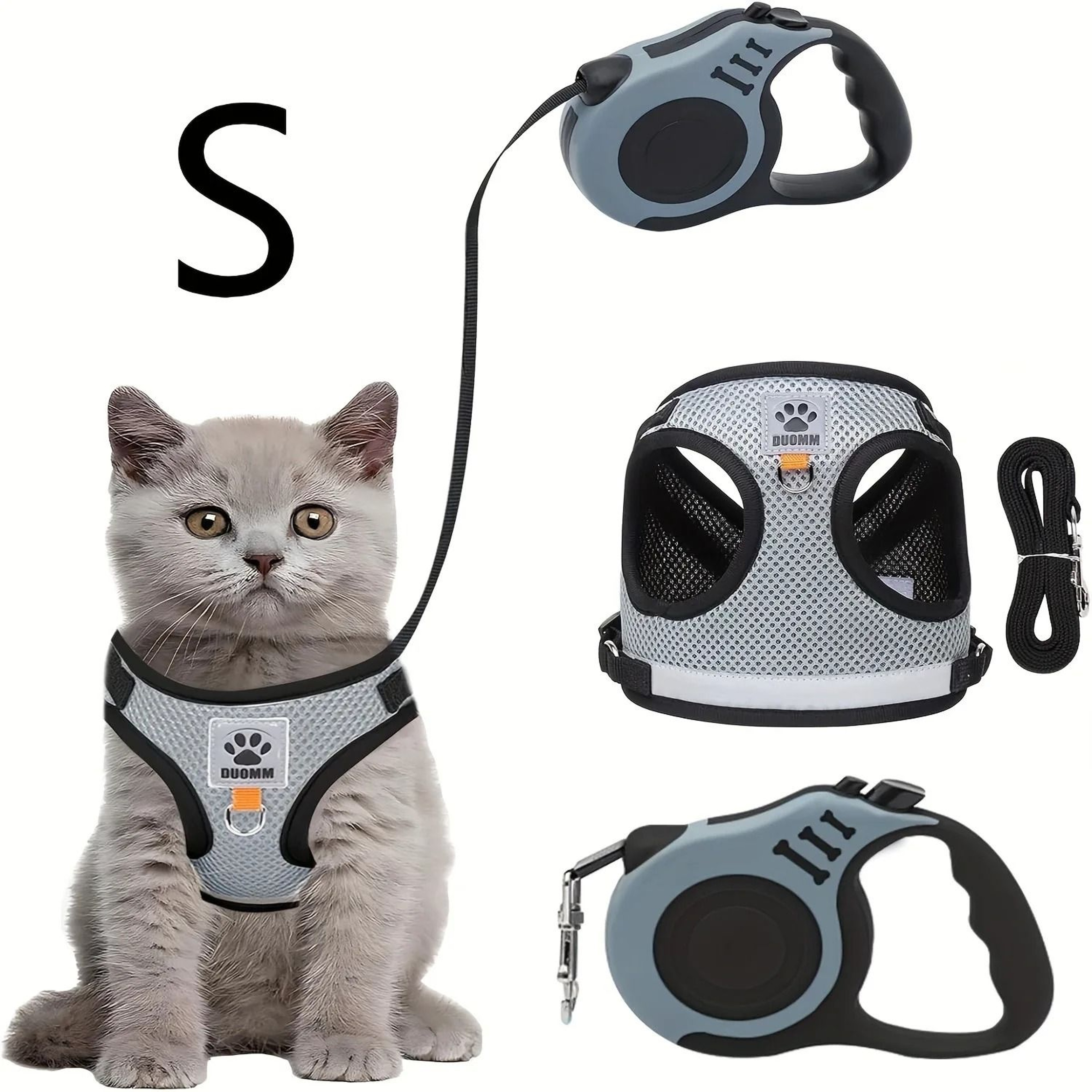 Adjustable Cat Harness And Leash Set Comfortable Kitten Walking Vest With Collar 0