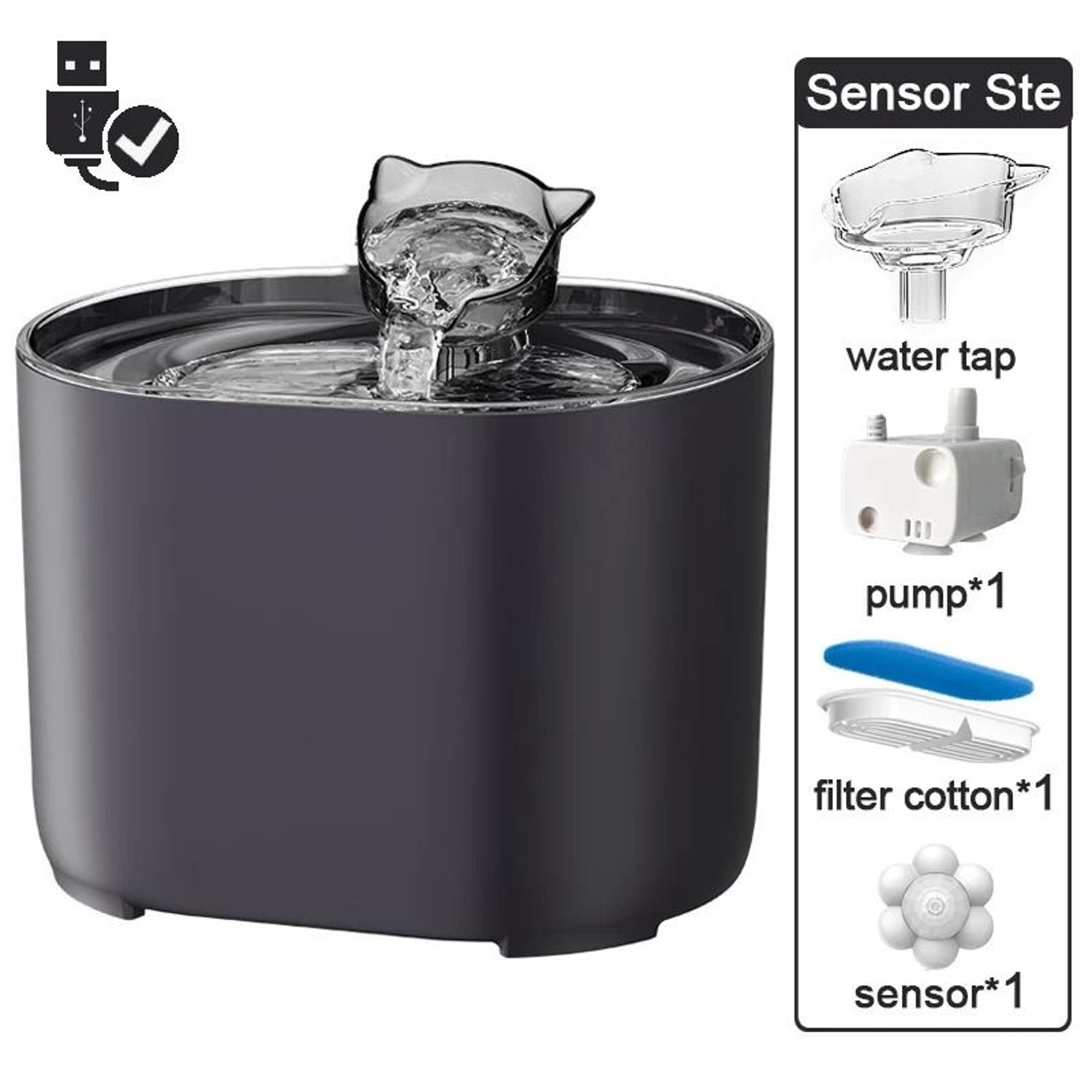 22L Intelligent Cat Water Fountain Ultra Quiet Pet Water Dispenser With Filter For Cats And Dogs 3