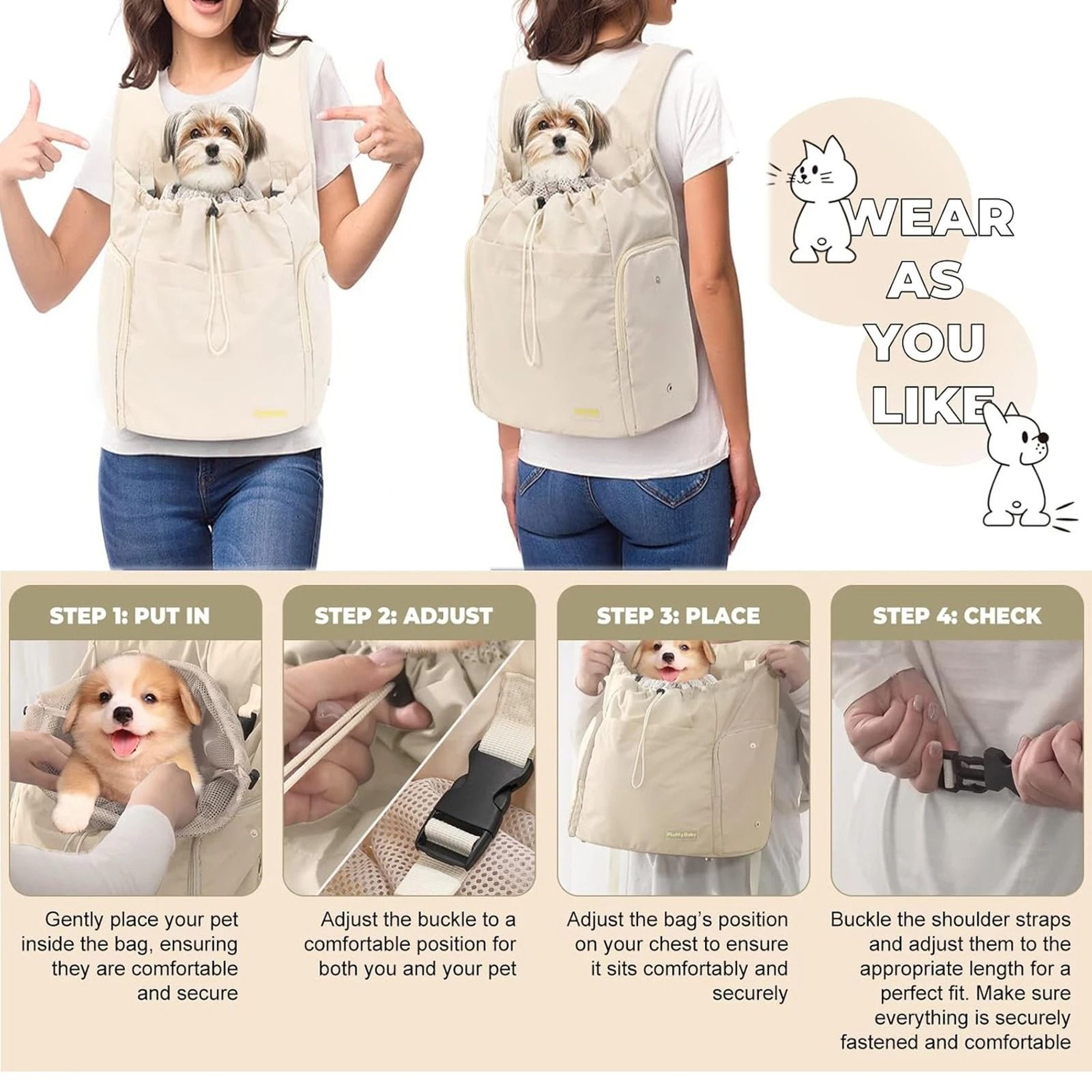 Large Capacity Pet Travel Backpack Breathable Cat And Dog Carrier Bag 3