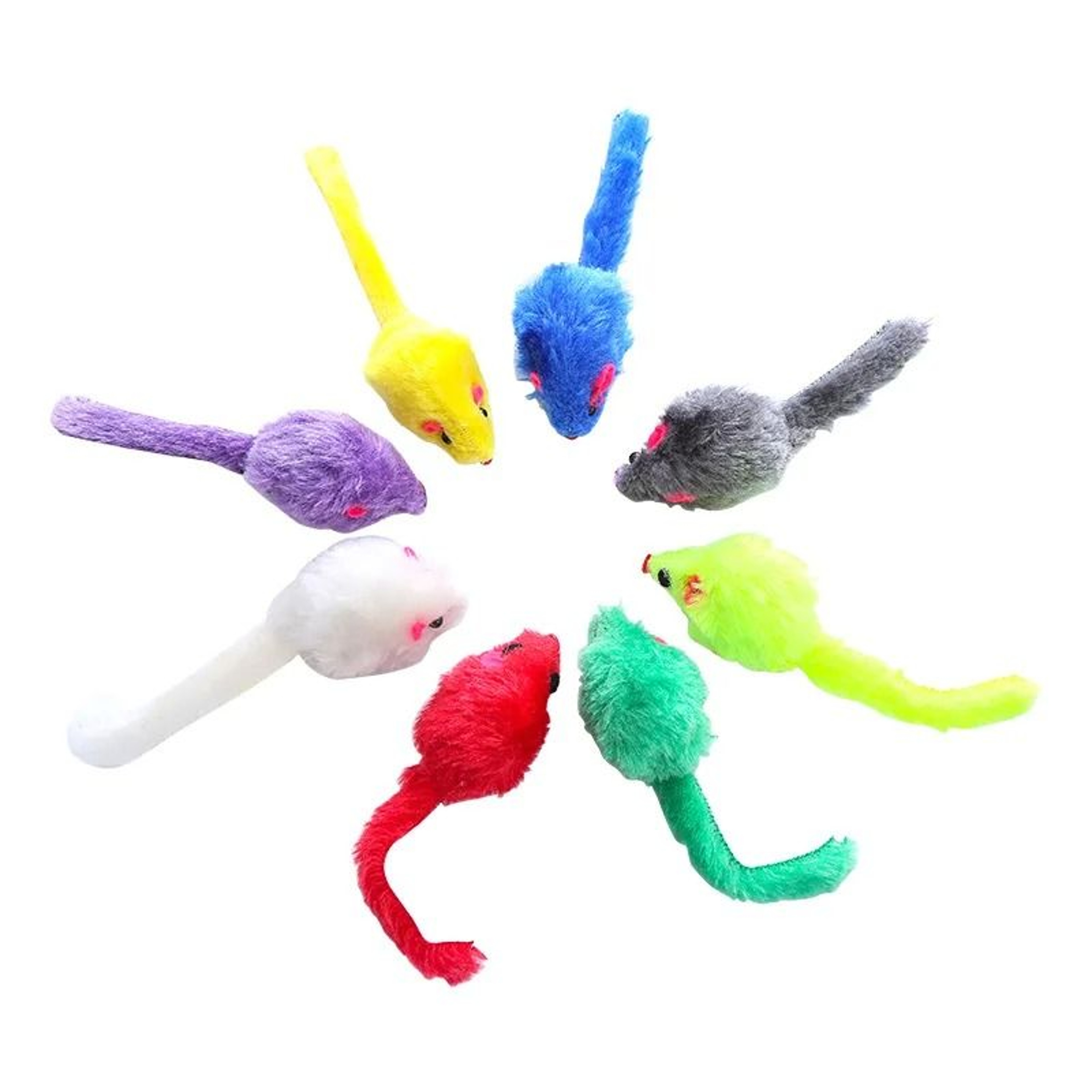 Furry Plush Mouse Cat Toy Set Soft Interactive Kitten Play Toys 5 Pack 3