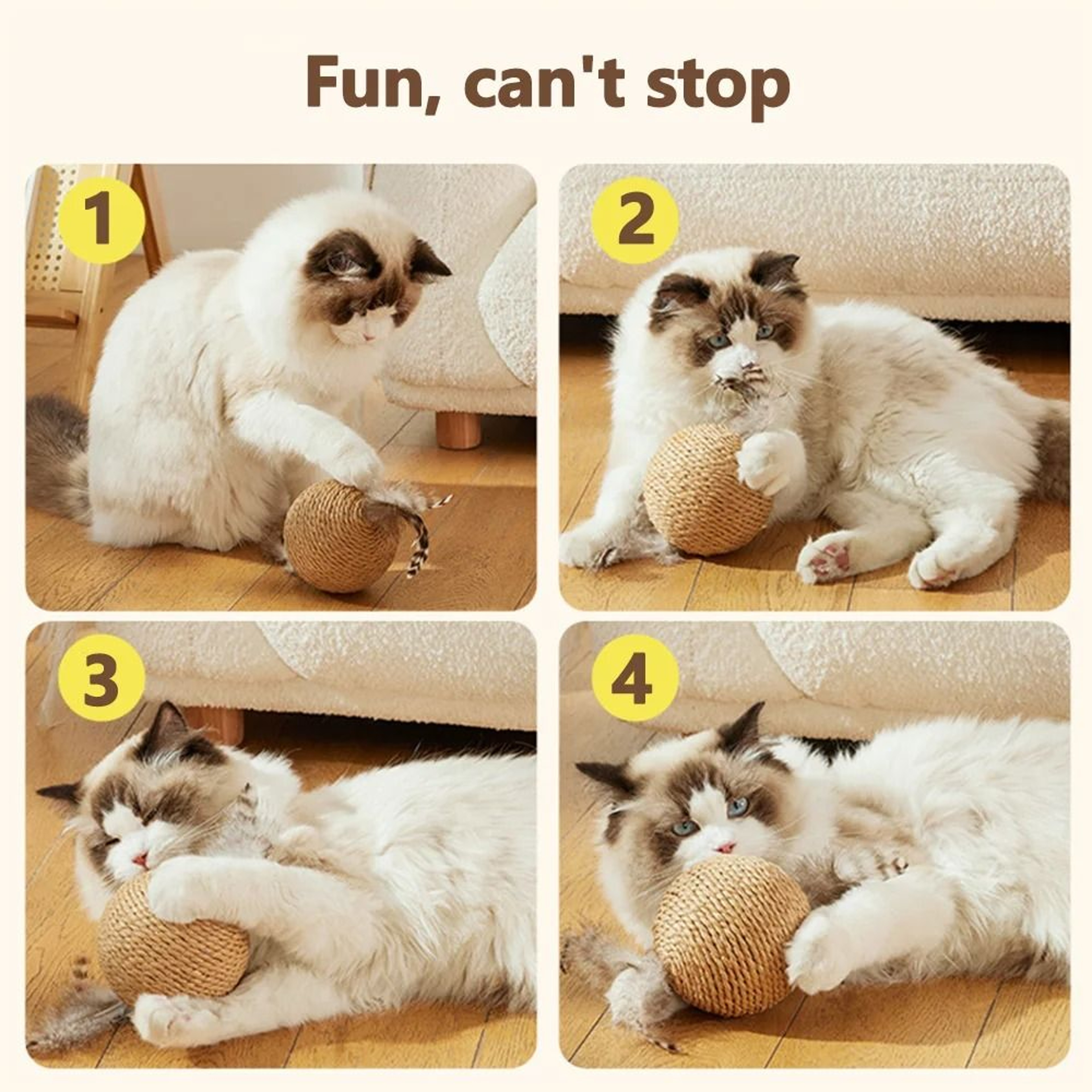 Interactive Sisal Cat Scratching Ball Toy For Kittens And Indoor Cats 11
