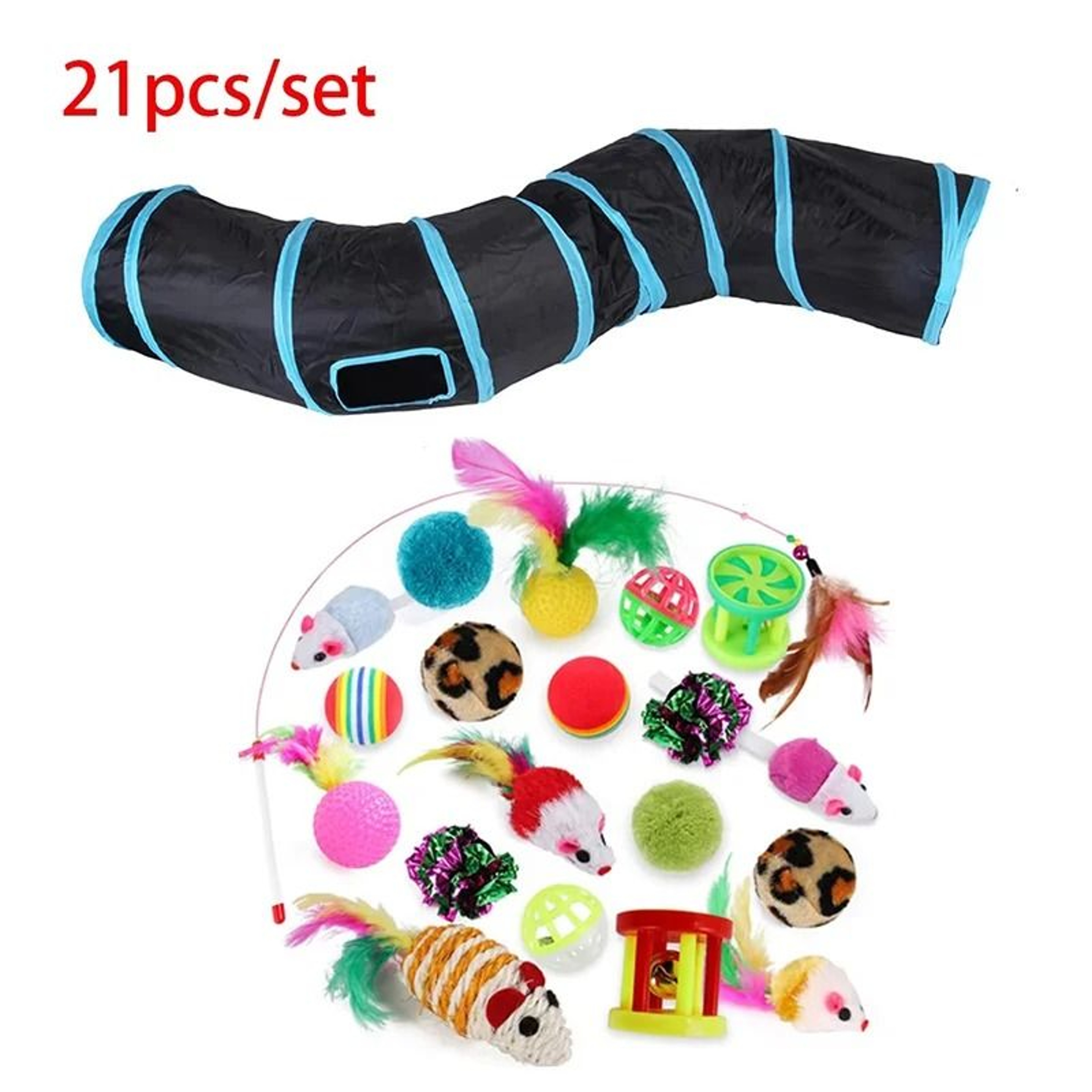 Rainbow Cat Tunnel Collapsible Interactive Play Tube For Cats And Puppies 23