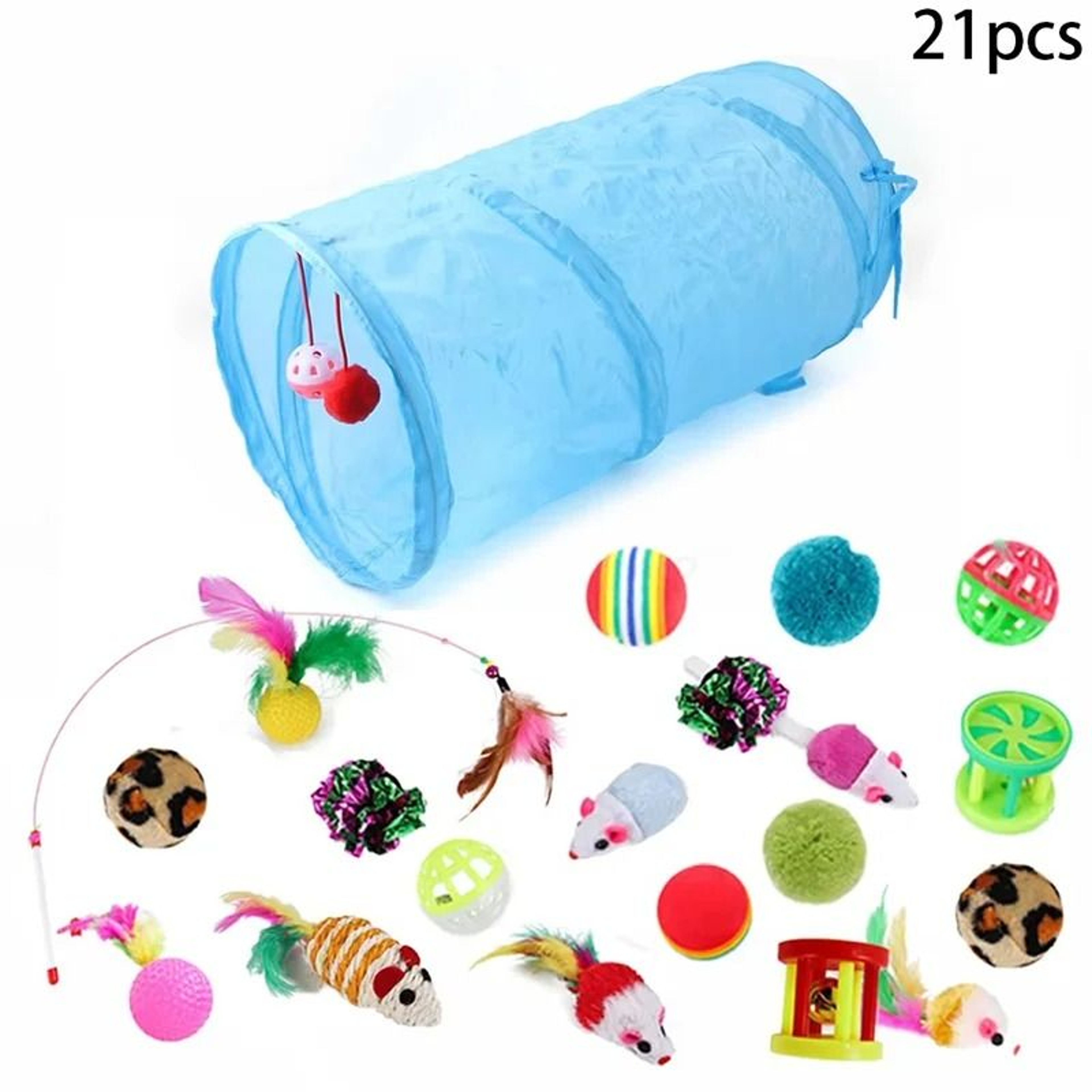 Rainbow Cat Tunnel Collapsible Interactive Play Tube For Cats And Puppies 24