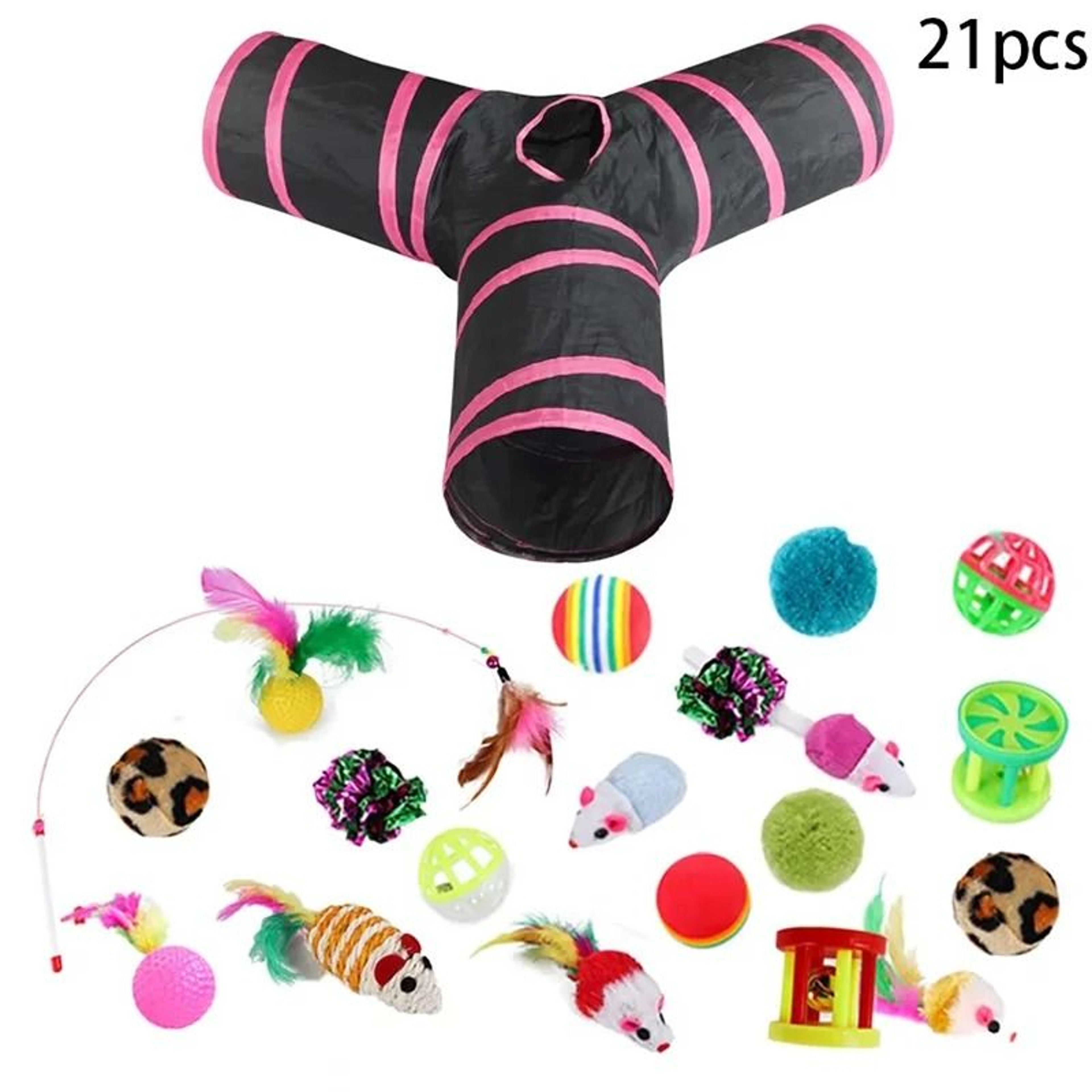 Rainbow Cat Tunnel Collapsible Interactive Play Tube For Cats And Puppies 25